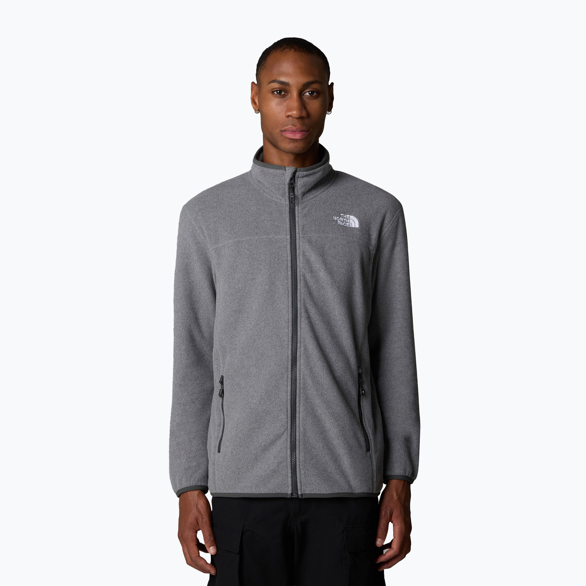 Hanorac pentru bărbați  The North Face 100 Glacier Full Zip medium grey heather (100 Glacier Full Zip NF0A855X4HJ)