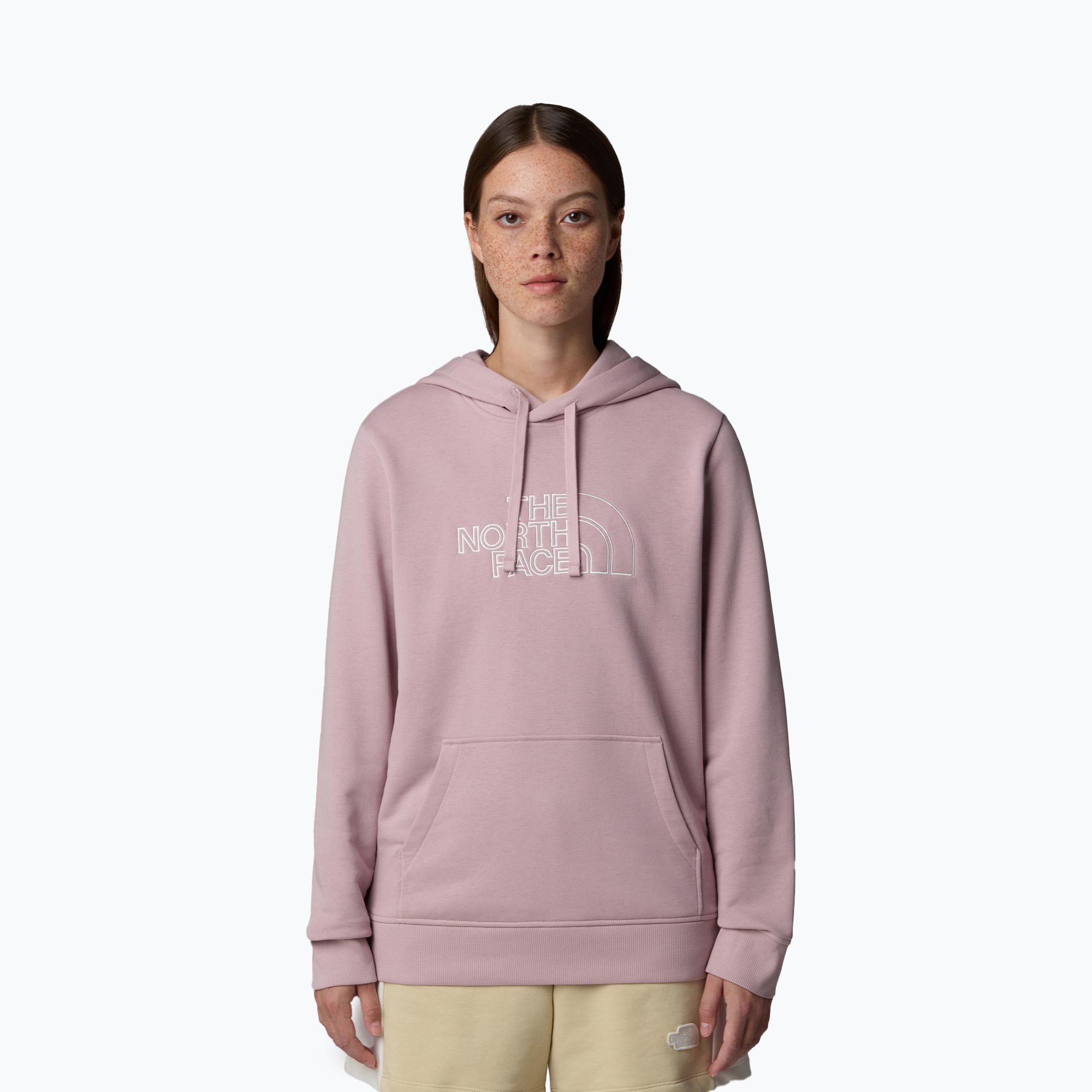 Hanorac pentru femei The North Face Drew Peak Light Hoodie metali pink/white dune