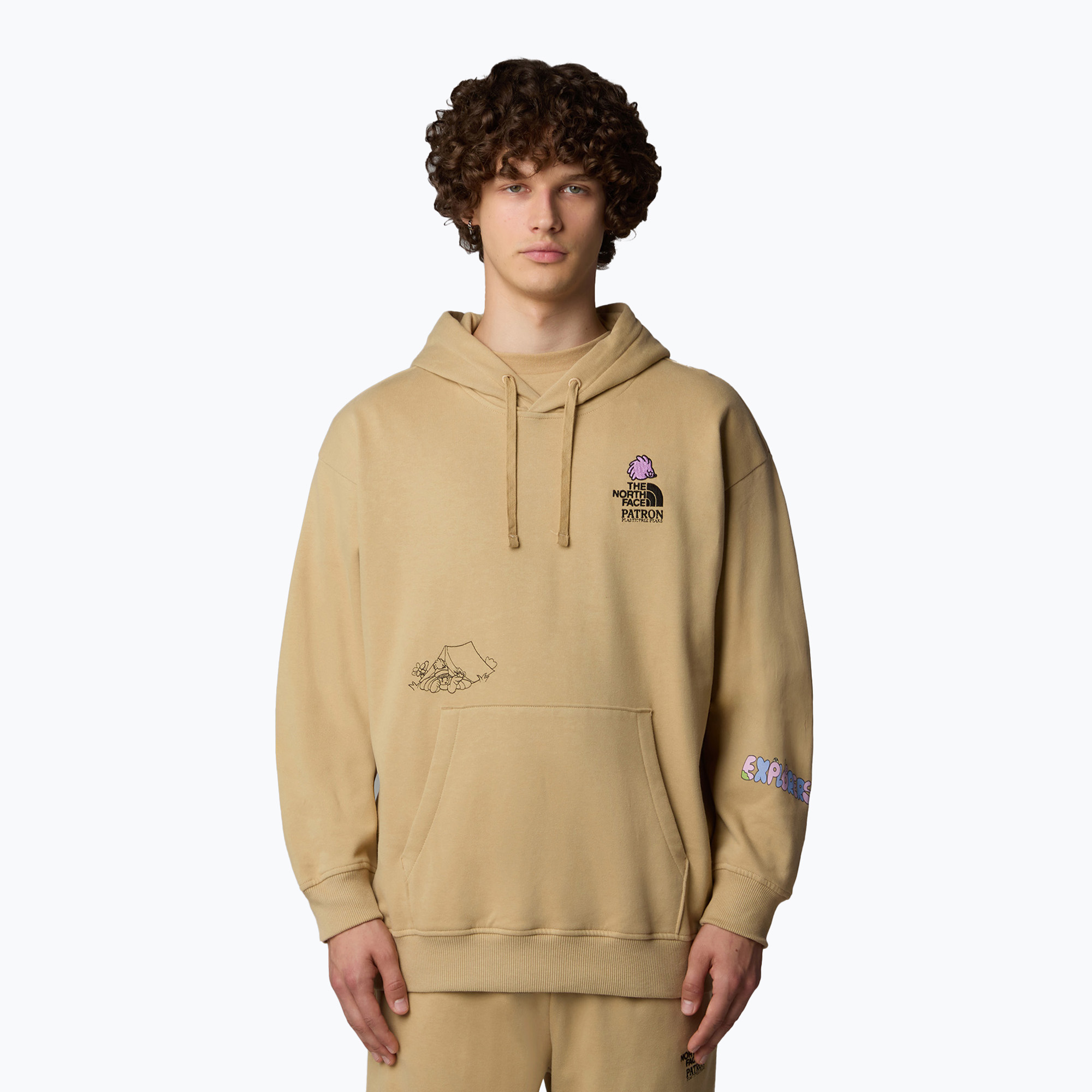 Hanorac The North Face Mountain Cleanup Over Hoodie khaki stone (Mountain Cleanup Over NF0A8C2VLK51)