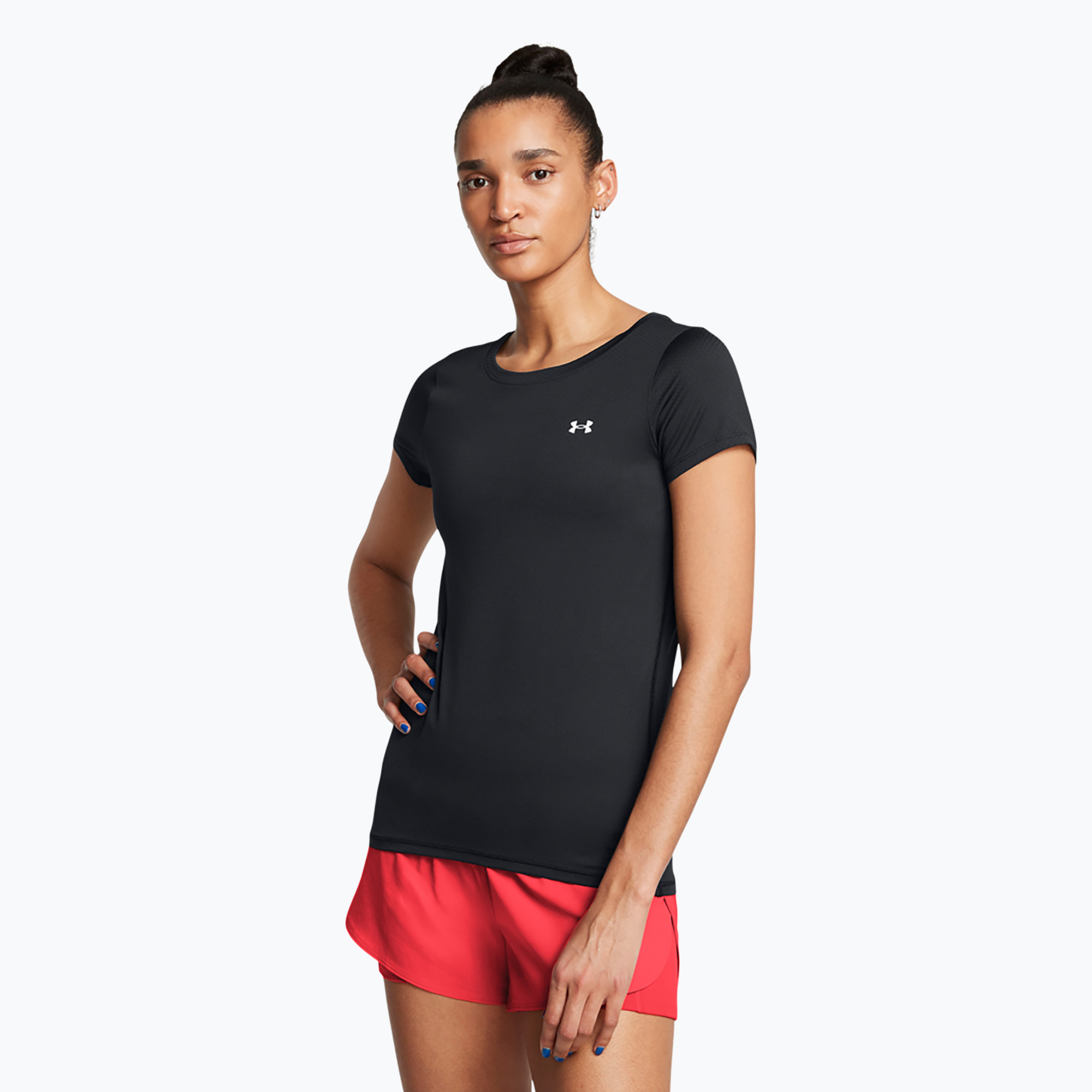 Tricou de antrenament pentru femei Under Armour HG Armour black/white (Heat Gear Armour 1328964-002)