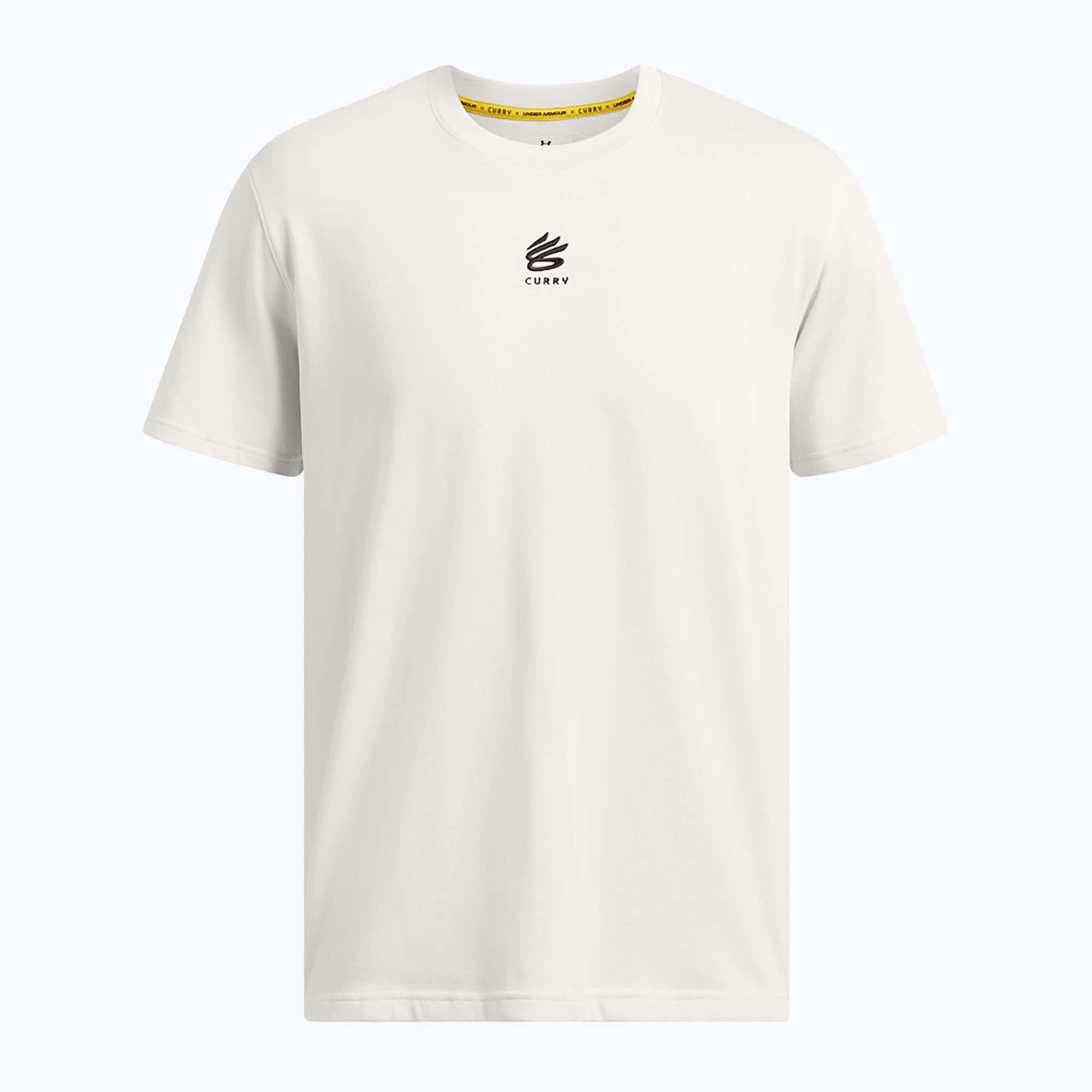 Tricou pentru bărbați Under Armour Curry Hvyweight Logo white clay/black (Curry Hvyweight Logo Tee 1387107-114)