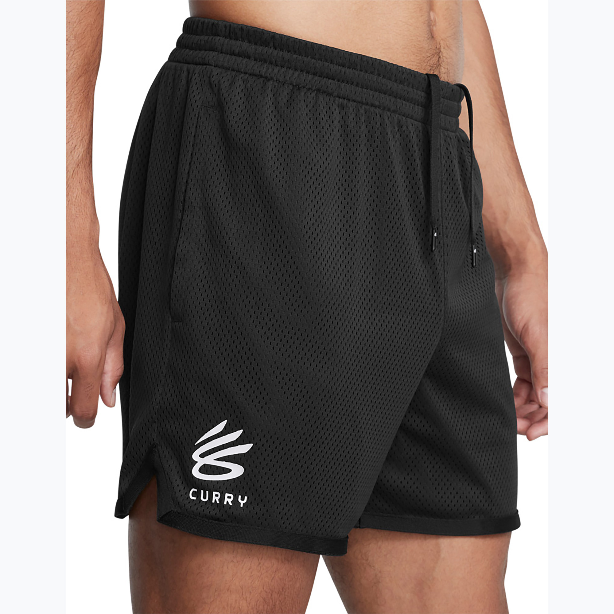 Pantaloni scurți de baschet pentru bărbați Under Armour Curry Splash Short black / white clay (Curry Splash Short 1387092-001)