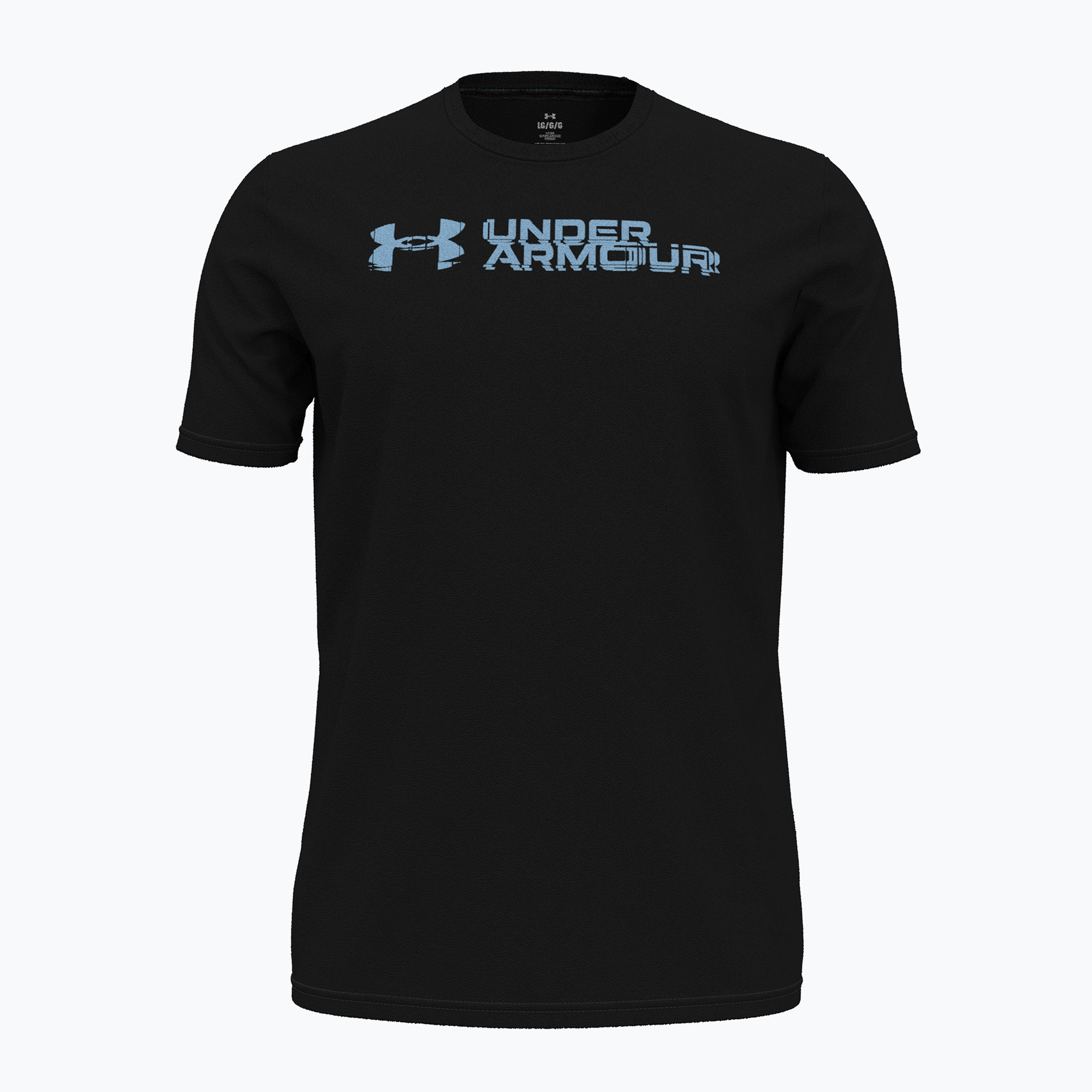 Tricou de antrenament pentru bărbați Under Armour Sliced Wordmark 60/40S black/horizon blue