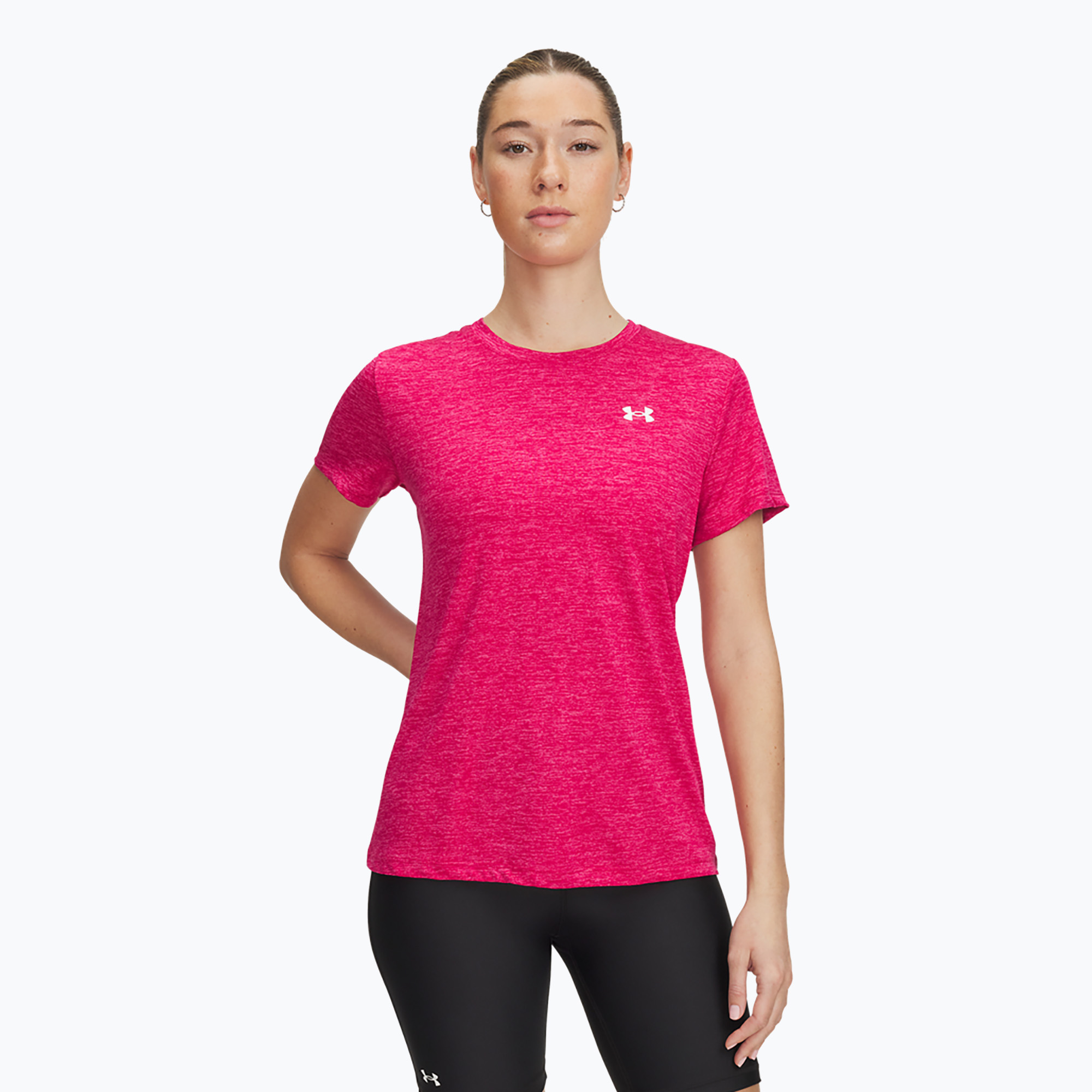 Tricou de antrenament pentru femei  Under Armour Tech C-Twist shaded fuchsia/white (Tech C-Twist 1384230-681)