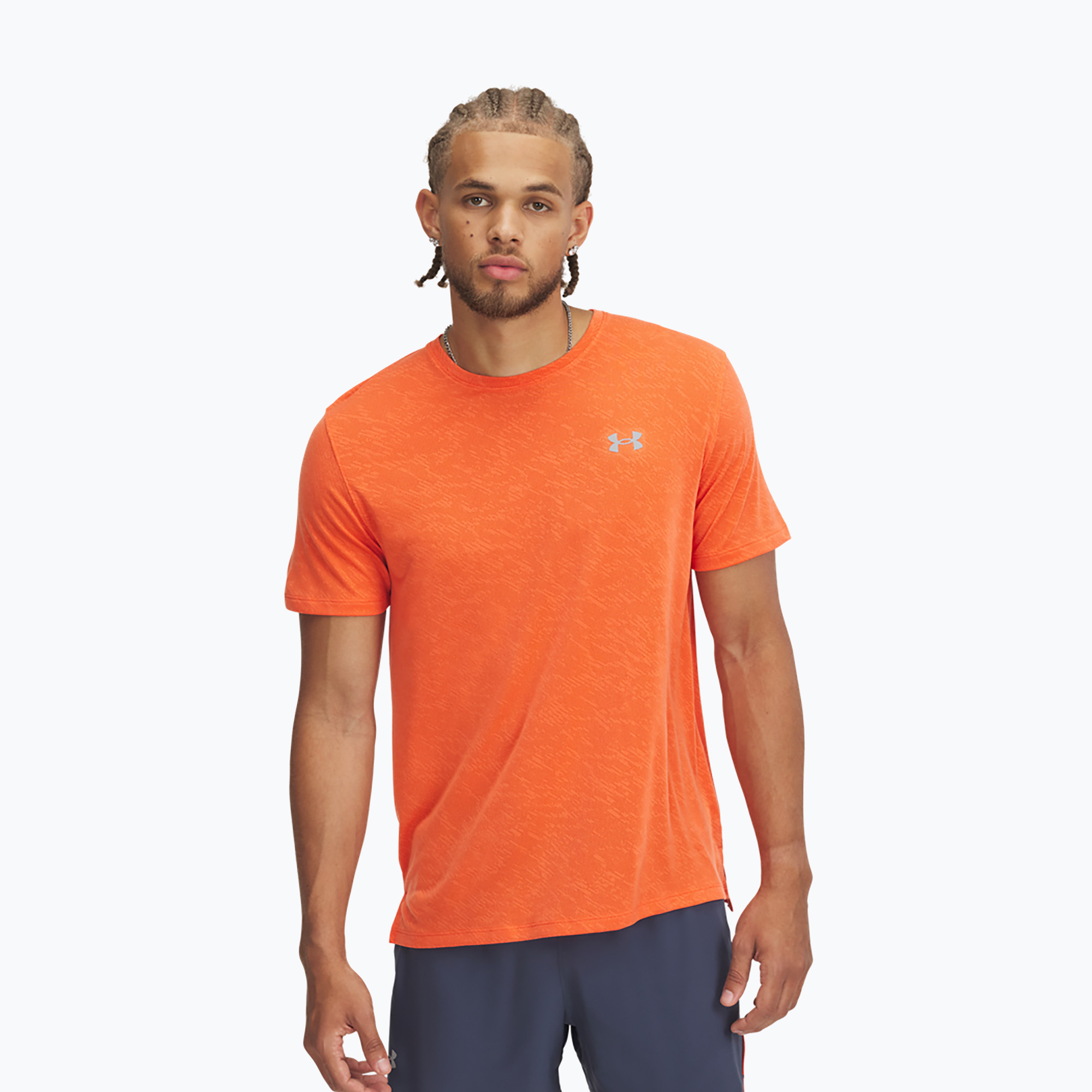 Tricou de alergare pentru bărbați Under Armour Launch Camo fire/reflective