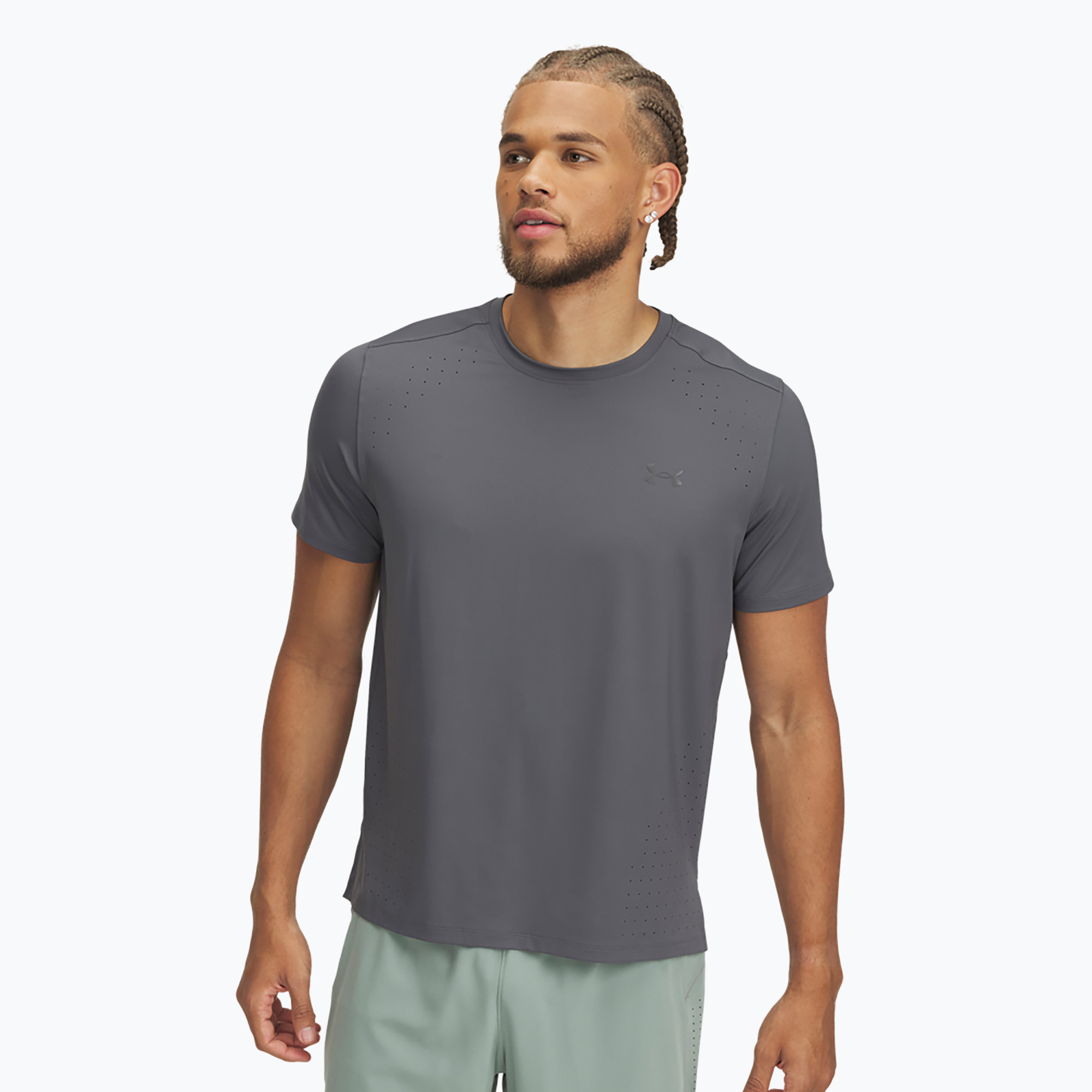 Tricou de alergare pentru bărbați Under Armour Launch Elite castlerock/reflective (Launch Elite 1389802-025)