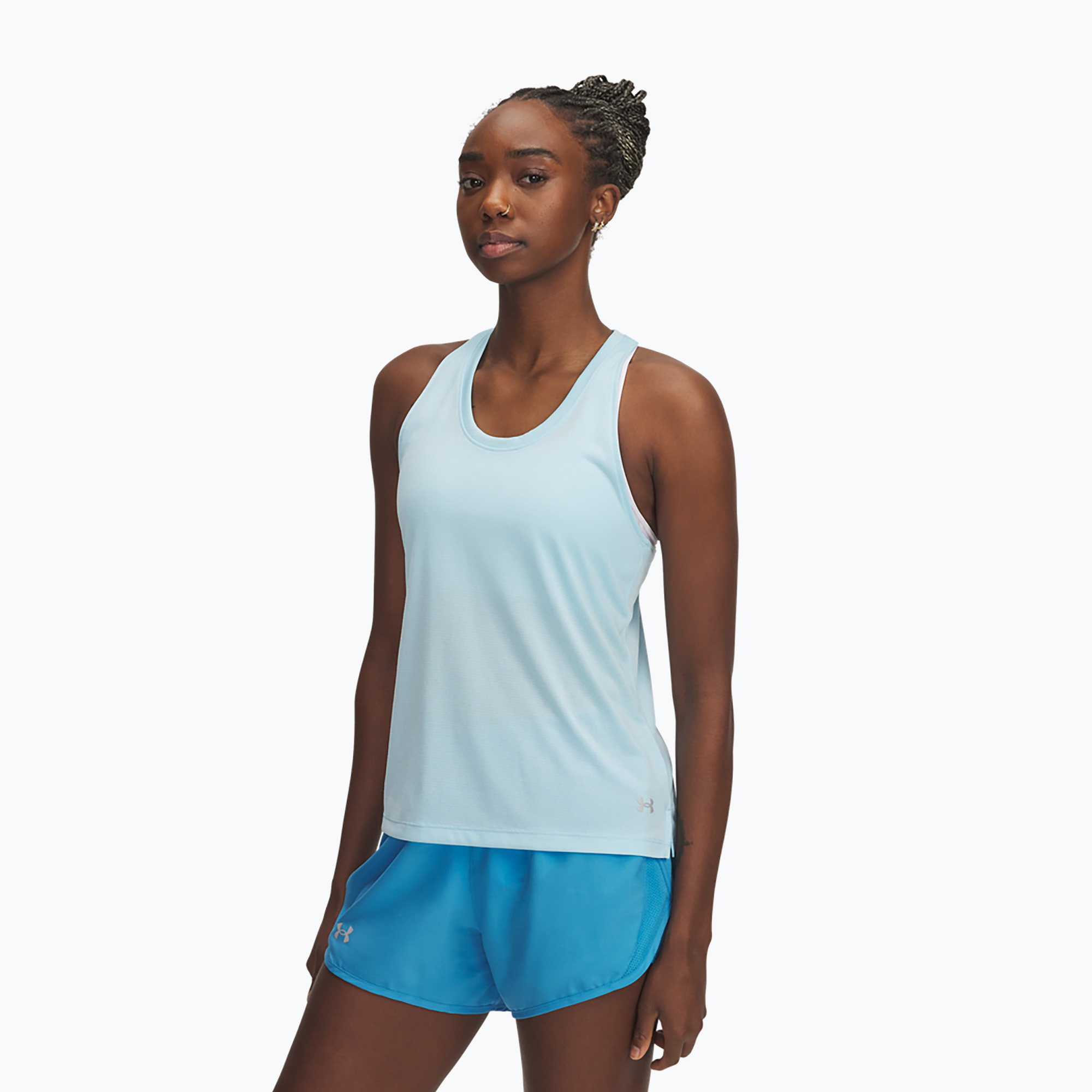 Tank top de alergare pentru femei Under Armour Launch Singlet stream/reflective (Launch Singlet 1382436-494)