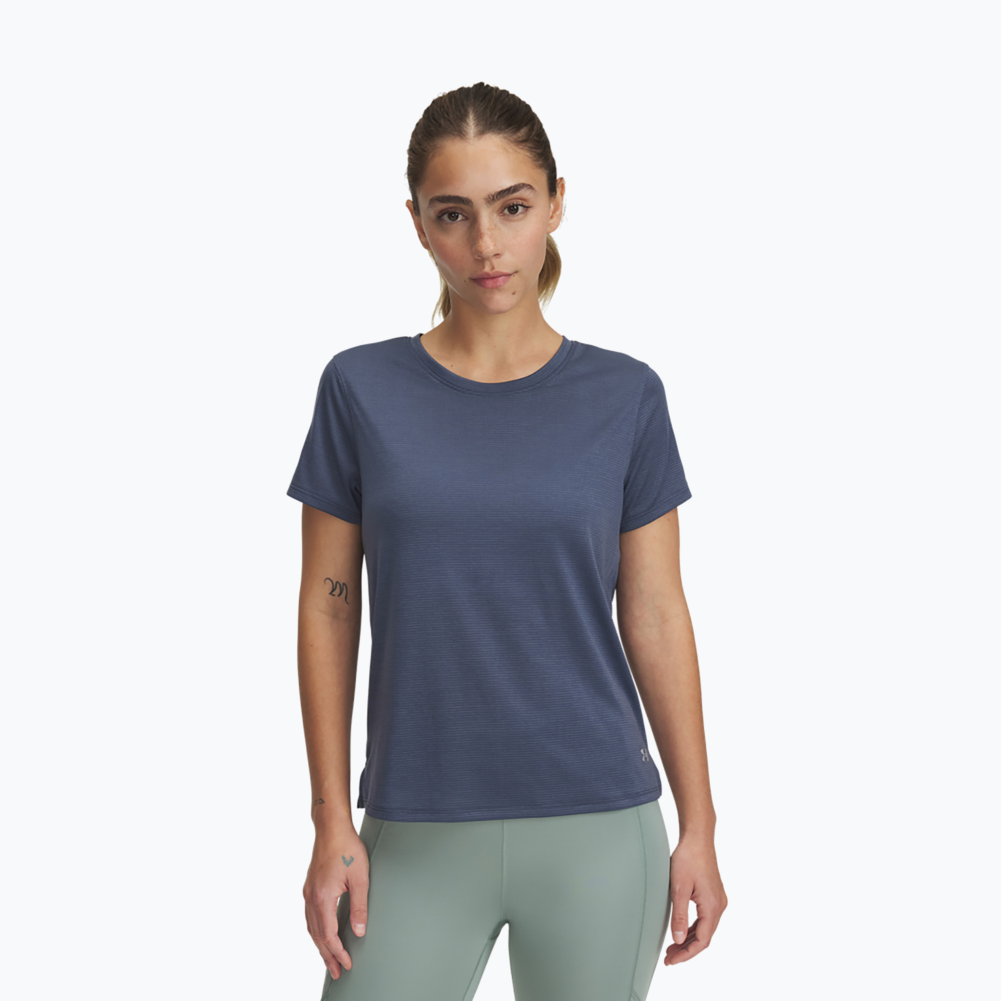 Tricou de alergare pentru femei Under Armour Launch downpour gray/reflective (Launch 1382434-044)