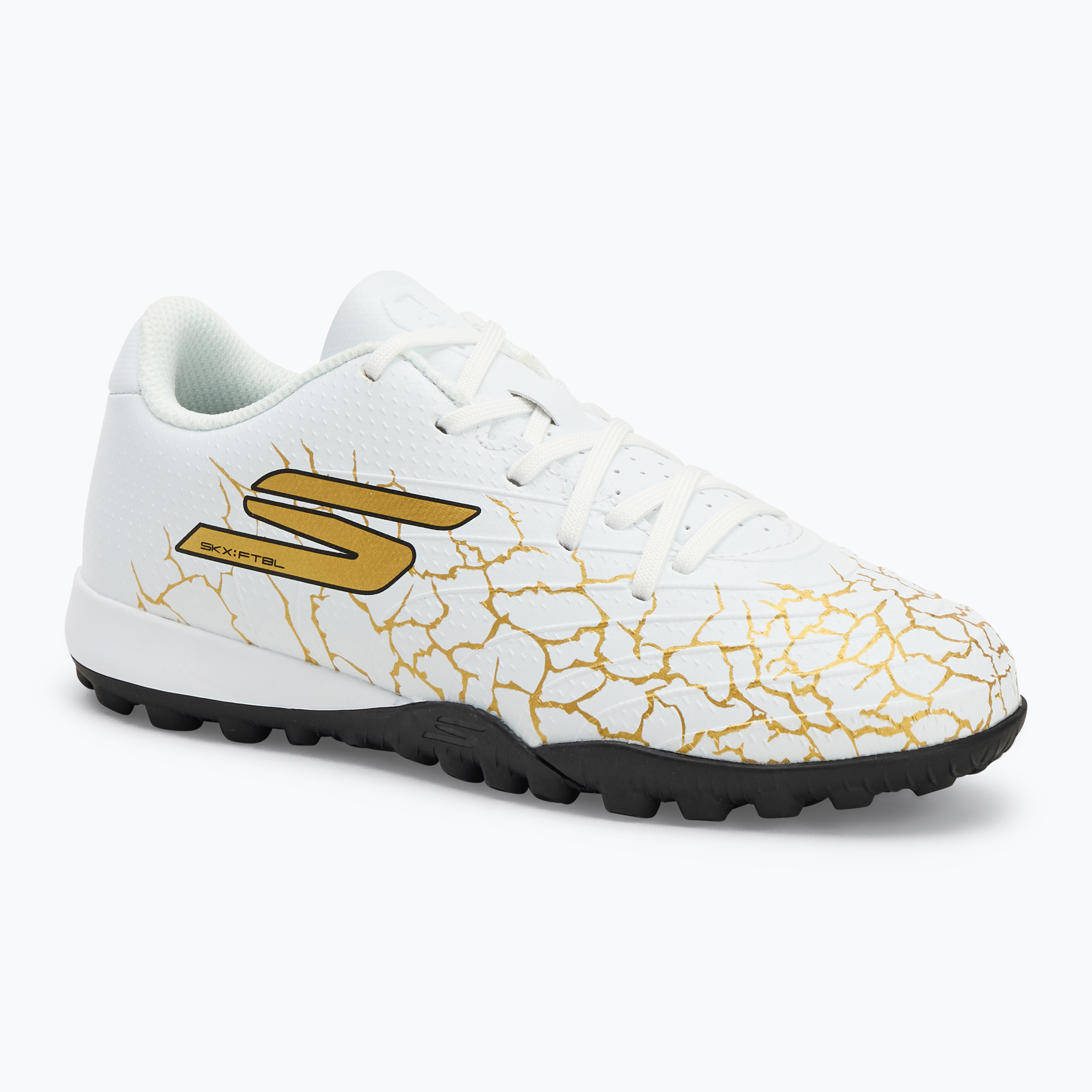 Încălțăminte de fotbal pentru copii SKECHERS Skx_ 1.5 Td Jr TF white/gold (Skx_ 1.5 Td Jr TF 252083NWBGD)