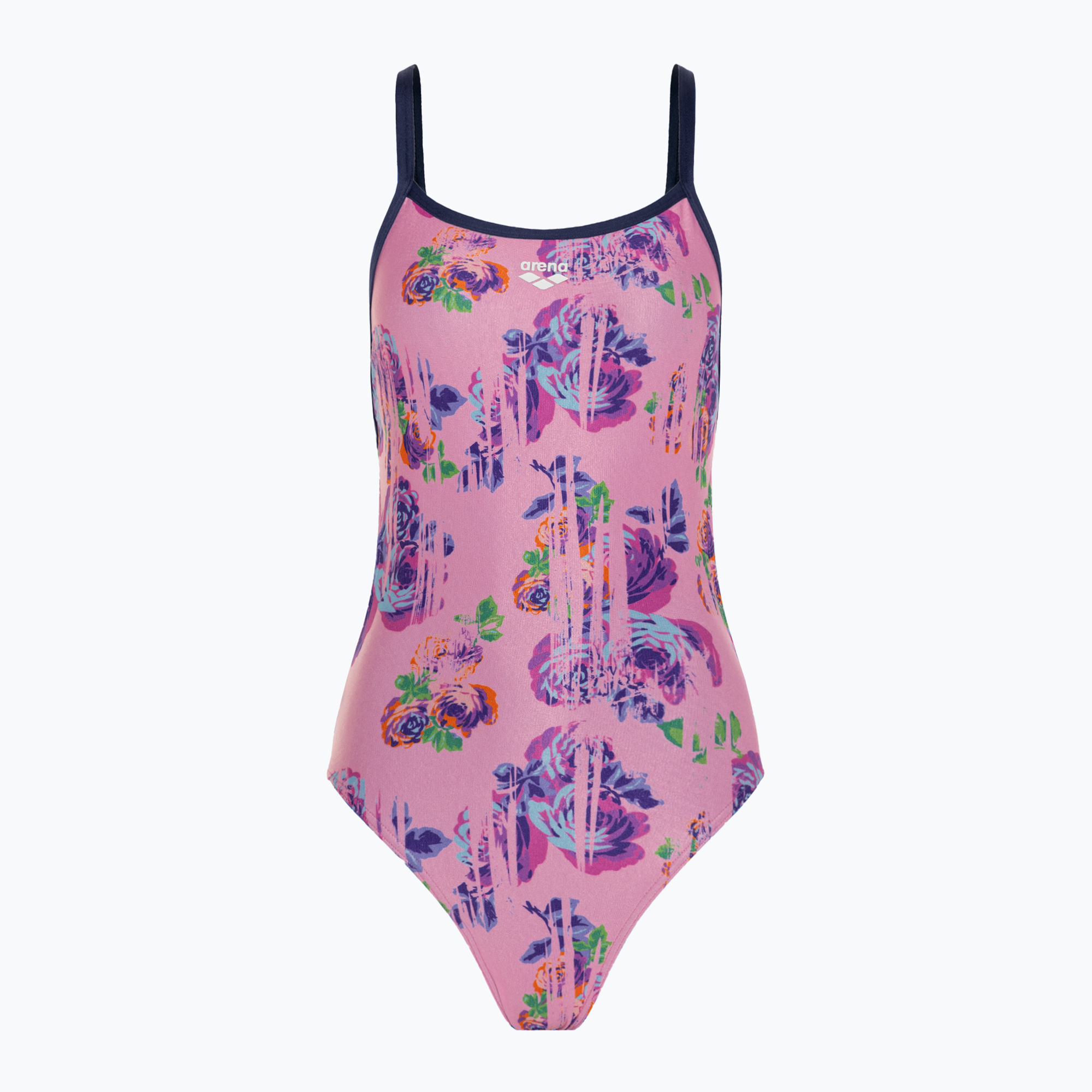 Costum de baie dintr-o singură piesă pentru femei arena Rose Texture Swimsuit Xcross Back multi pink/navy (Rose Texture Swimsuit Xcross Back 006641/907)