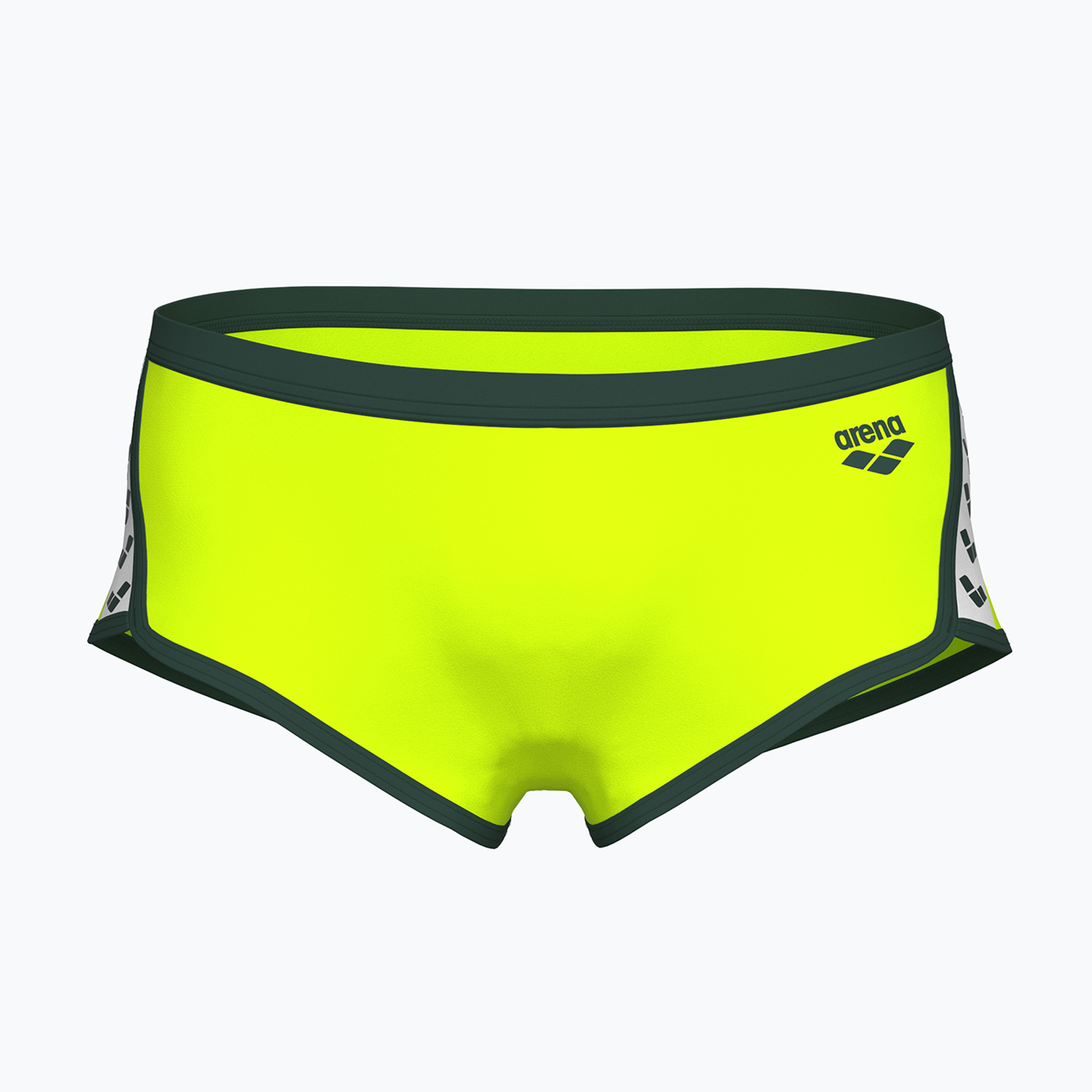 Slip de înot pentru bărbați arena Icons Swim Low Waist Short Solid artic lime/dark sage (Icons Swim Low Waist Short Solid 005046/660)
