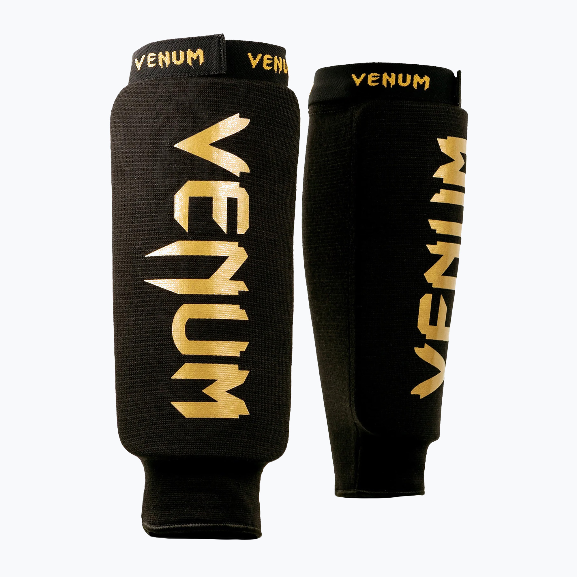 Protecții de tibie Venum Kontact Without Foot black/gold