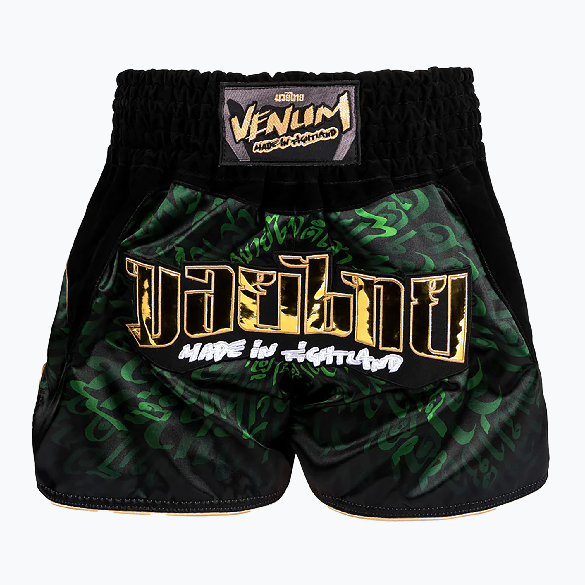 Pantaloni scurți de antrenament Venum Attack Muay Thai black/green