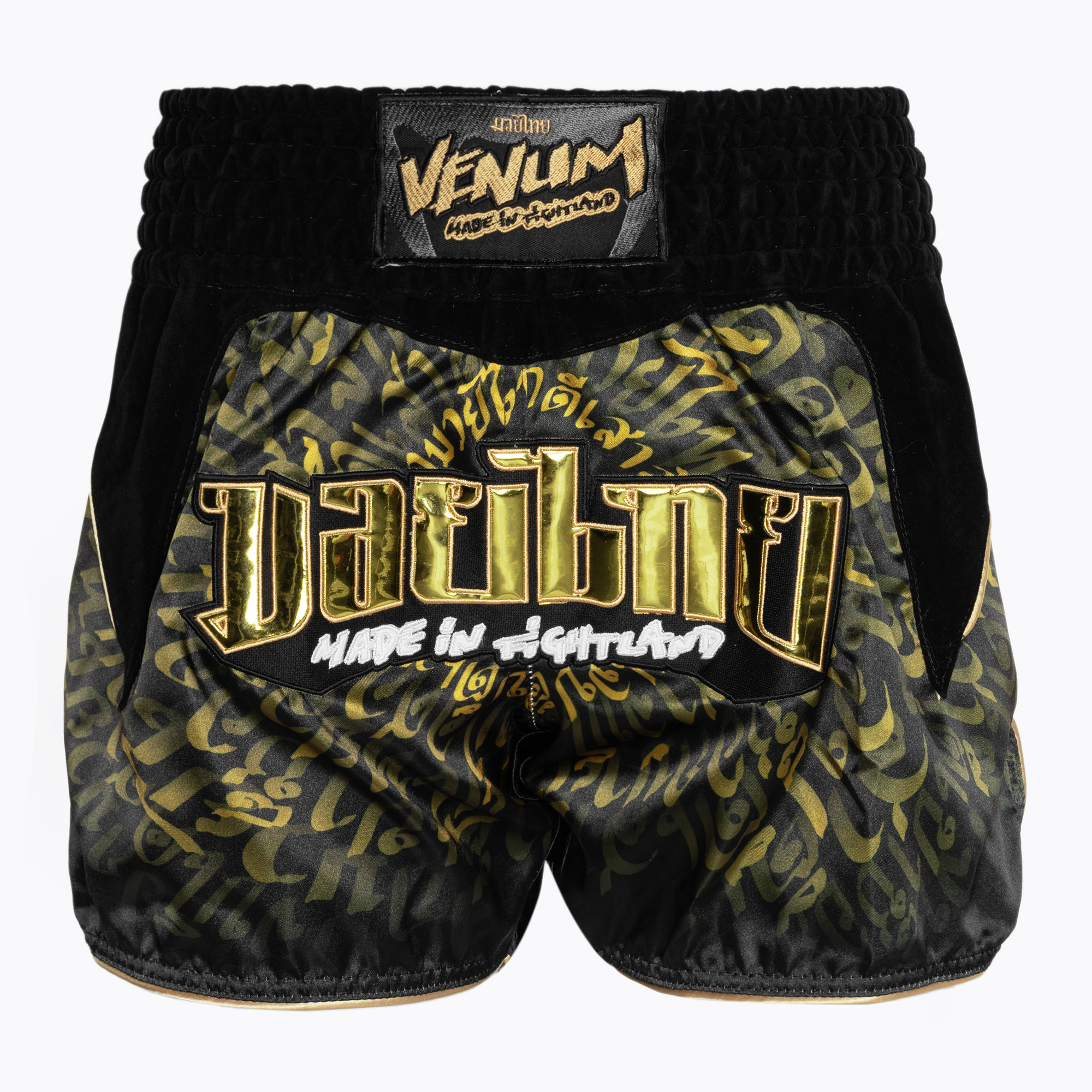 Pantaloni scurți de antrenament Venum Attack Muay Thai black/gold
