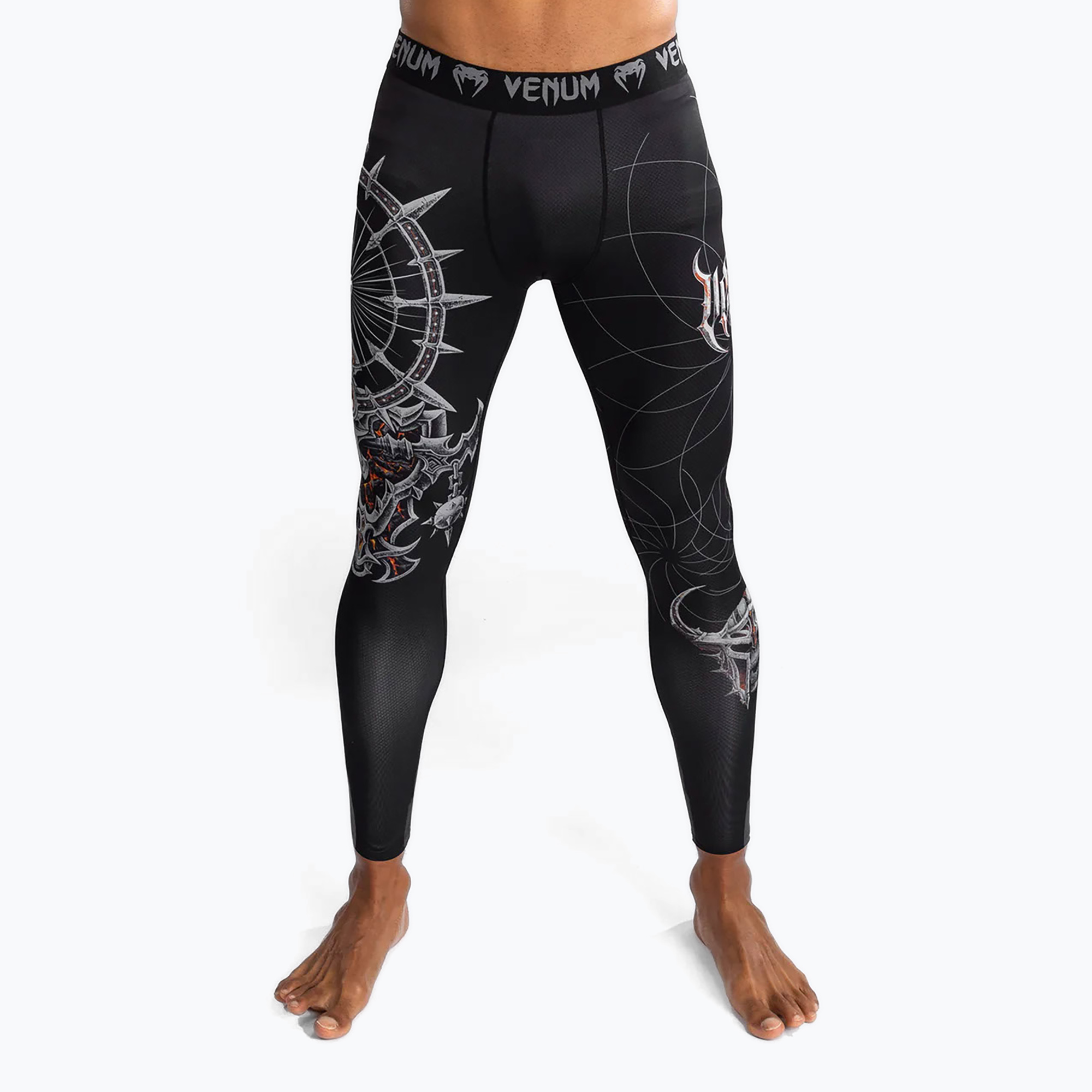 Colanți de antrenament pentru bărbați Venum Gladiator 5.0 Men's Spats black/silver (Gladiator 5.0 Men's Spats VENUM-05317-109)