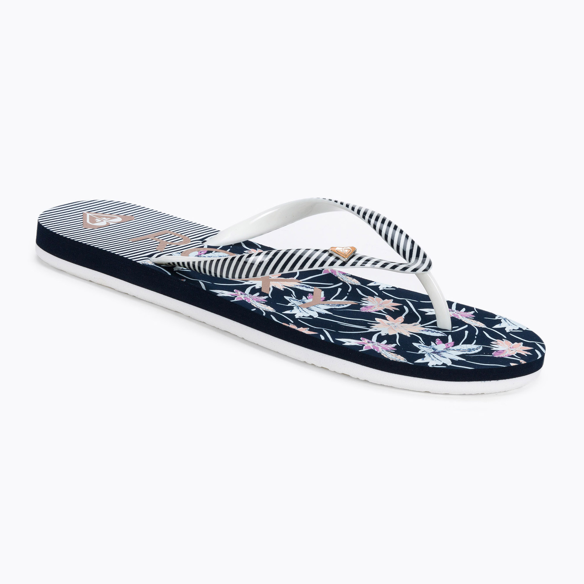 Flip flop pentru copii ROXY Pebbles VII G 2021 white/stripe (Pebbles ARGL100264-TST)