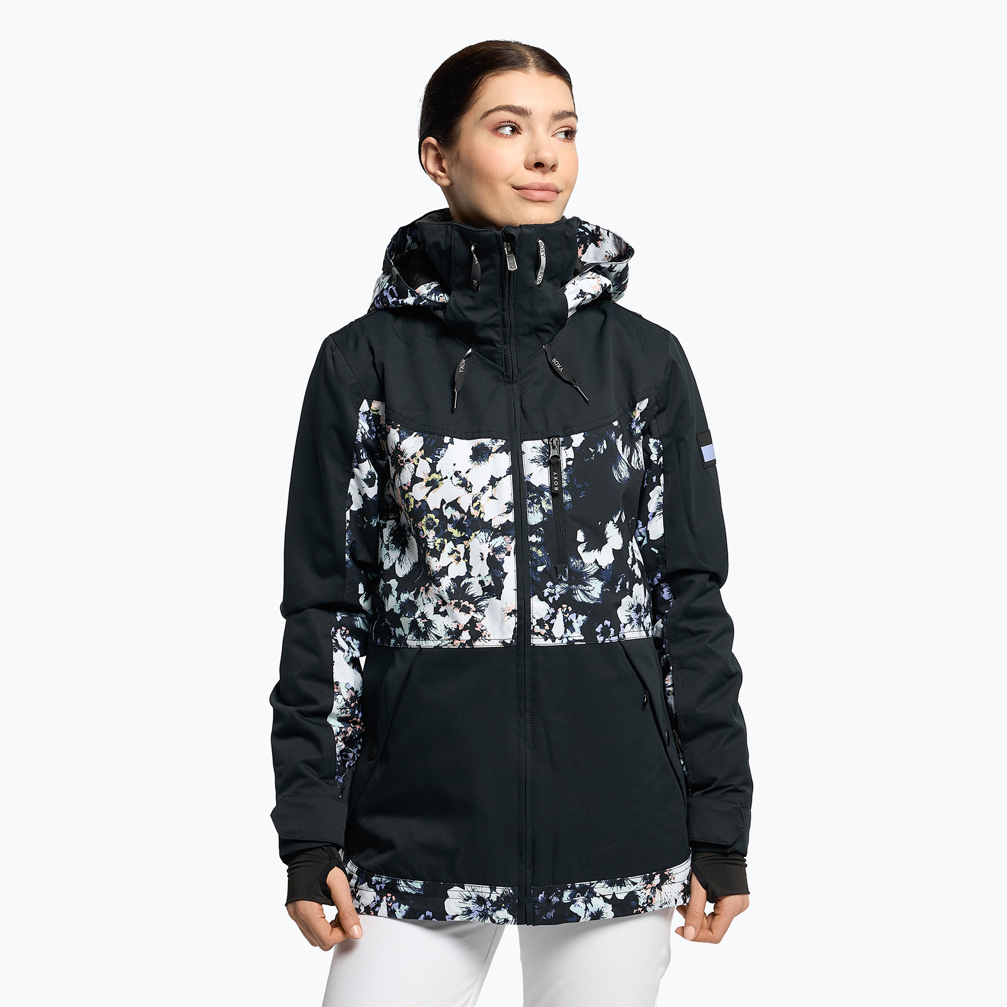 Jachetă de snowboard pentru femei ROXY Presence Parka 2021 true black black flowers