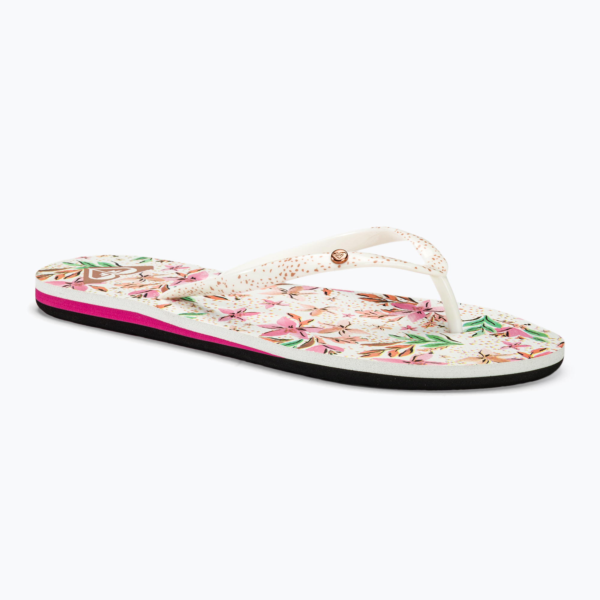 Papuci pentru femei  ROXY Portofino III white/crazy pink print (Portofino III ARJL100870-WZT)