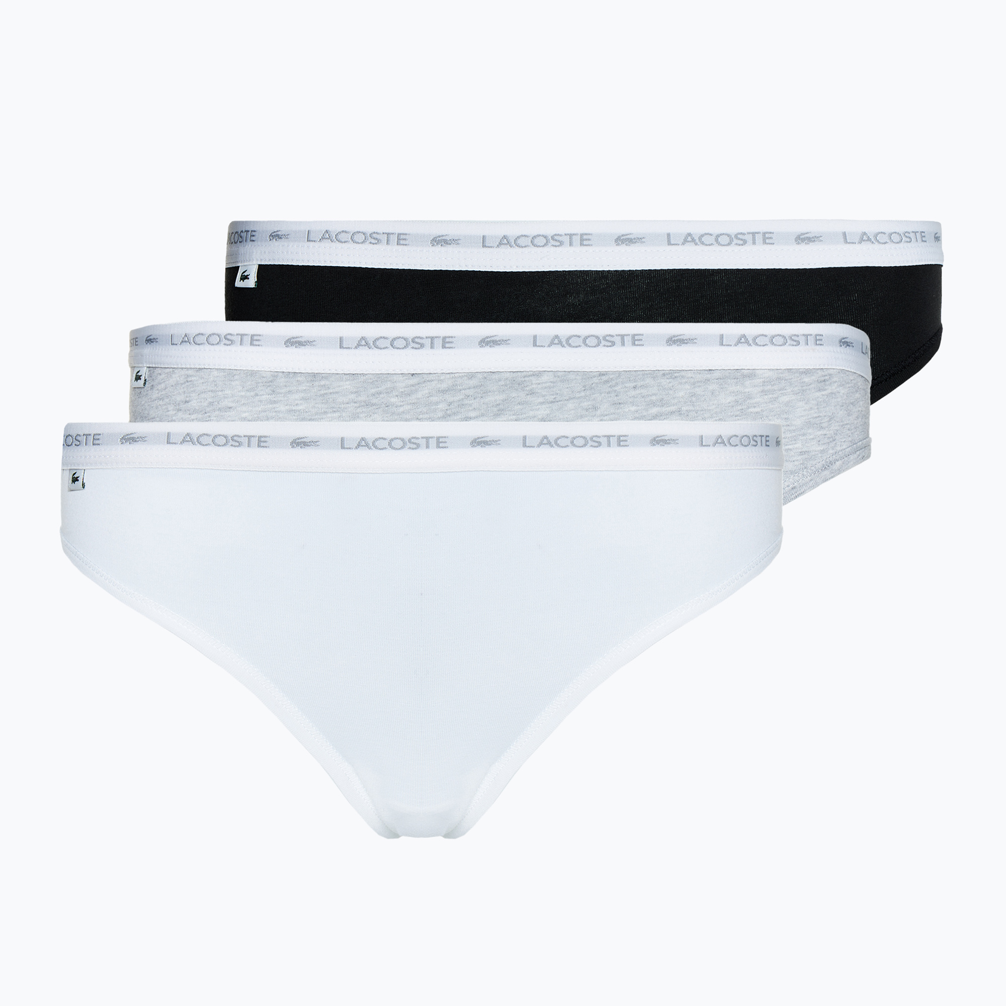 Chiloți pentru femei Lacoste 8F1341 3 pary black/white/silver chine (8F1341)