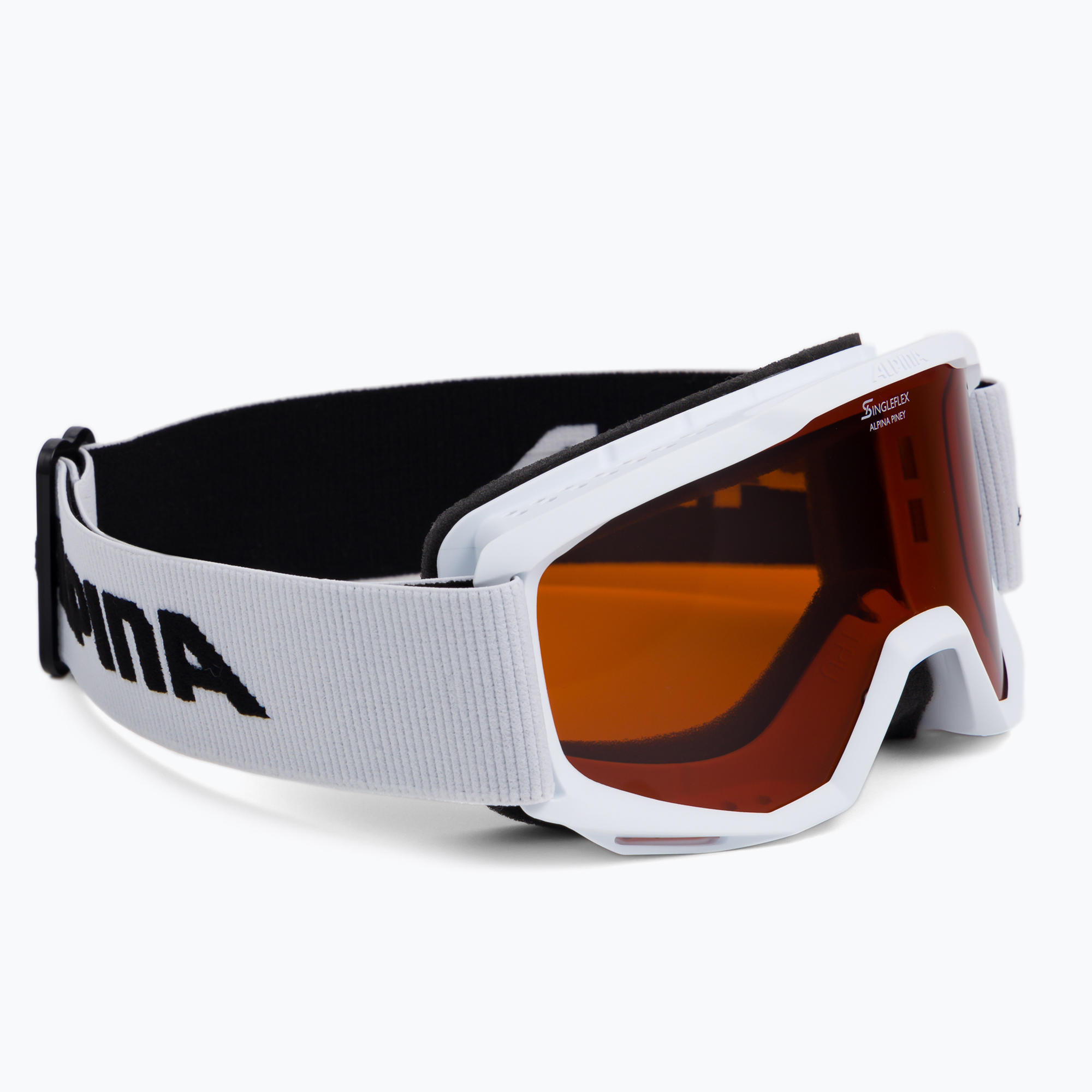 Ochelari de schi pentru copii Alpina Piney white matt/orange