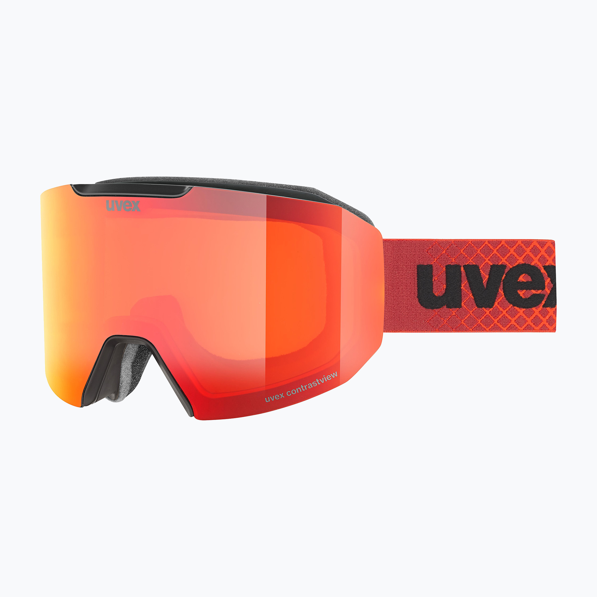Ochelari de schi UVEX Evidnt Attract CV S2 negru mat/roșu oglindă/roșu oglindă/portocaliu/negru transparent
