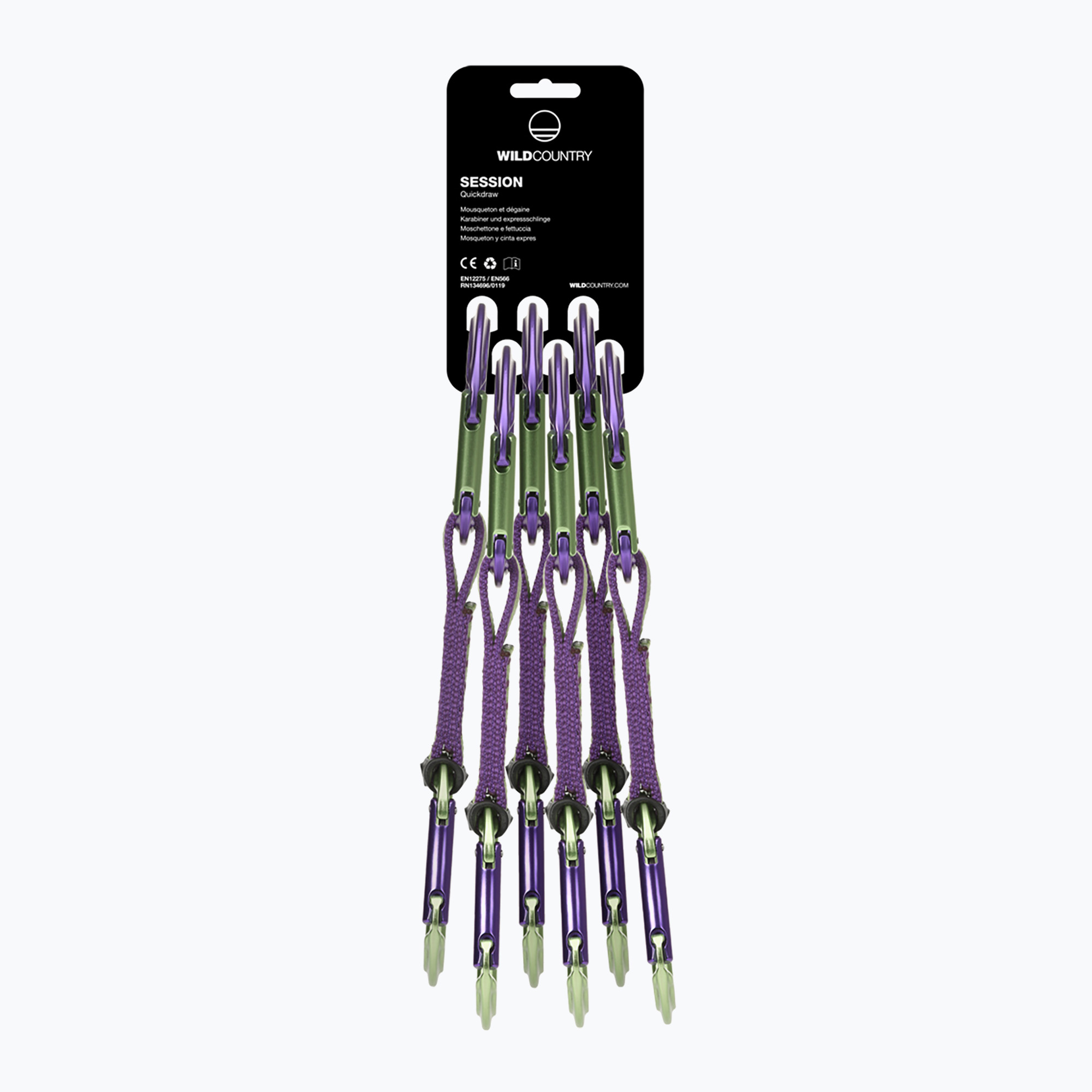 Set de expresuri de cățărare Wild Country Session Quickdraw 6x12 cm purple/green