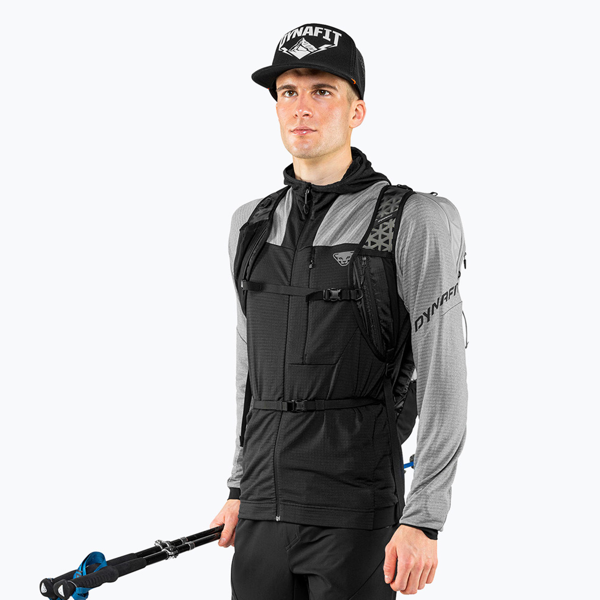 DYNAFIT Speed PTC cu glugă pentru bărbați Jachetă de parașutism cu glugă, nuanță liniștită melange (Speed Polartec Hooded 08-0000071494)