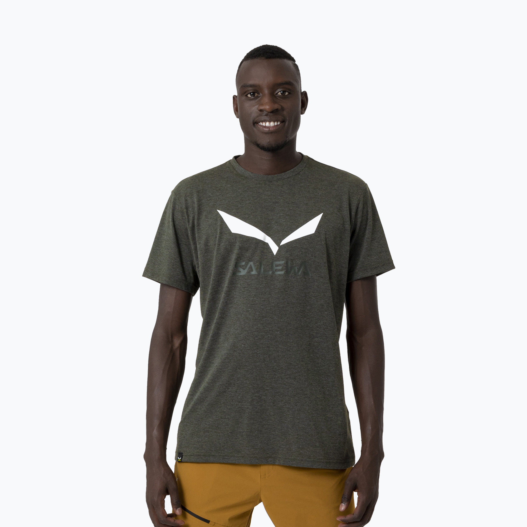 Cămașă de trekking Salewa Solidlogo Dry verde închis pentru bărbați 00-0000027018 (Solidlogo Dry 00-0000027018)