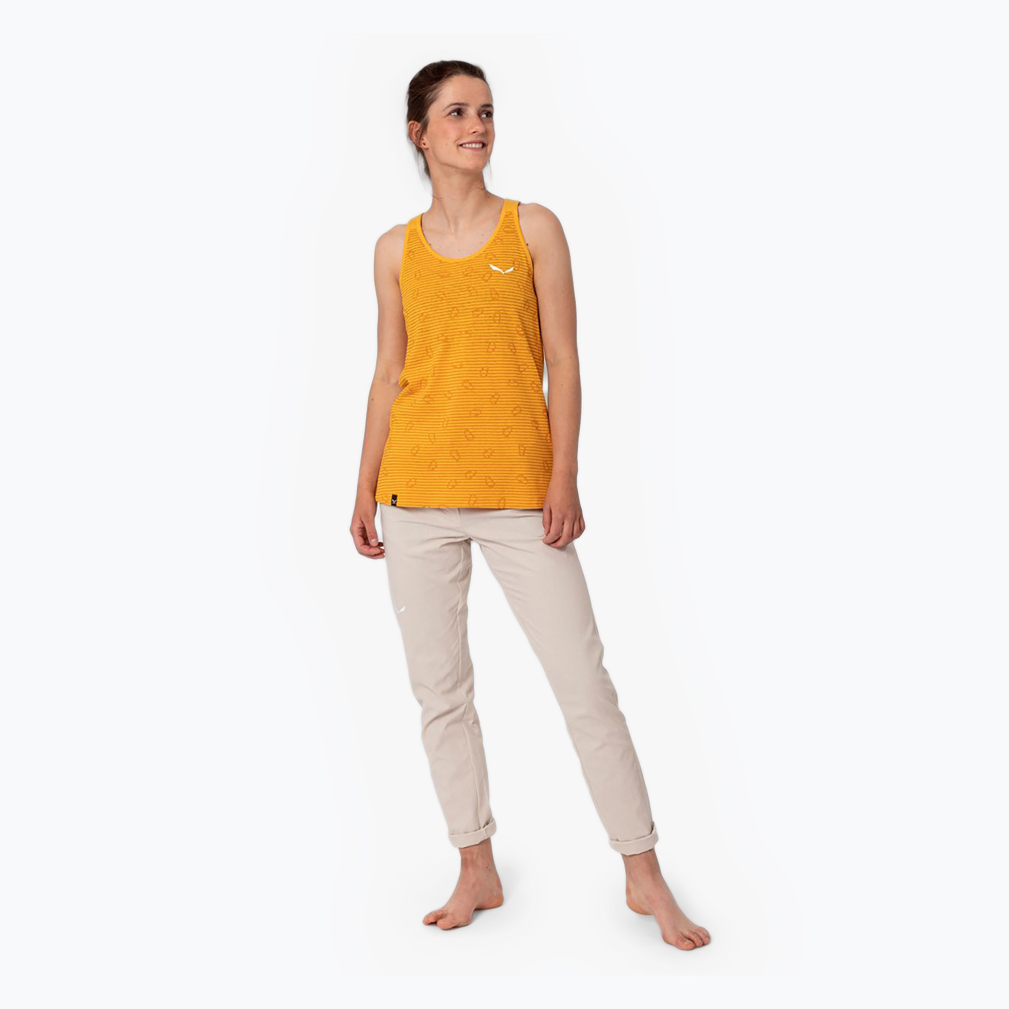 Salewa tricou de alpinism pentru femei Lavaredo Hemp Graphic Tank galben 00-0000028535 (Lavaredo Hemp Graphic Tank 00-0000028535)