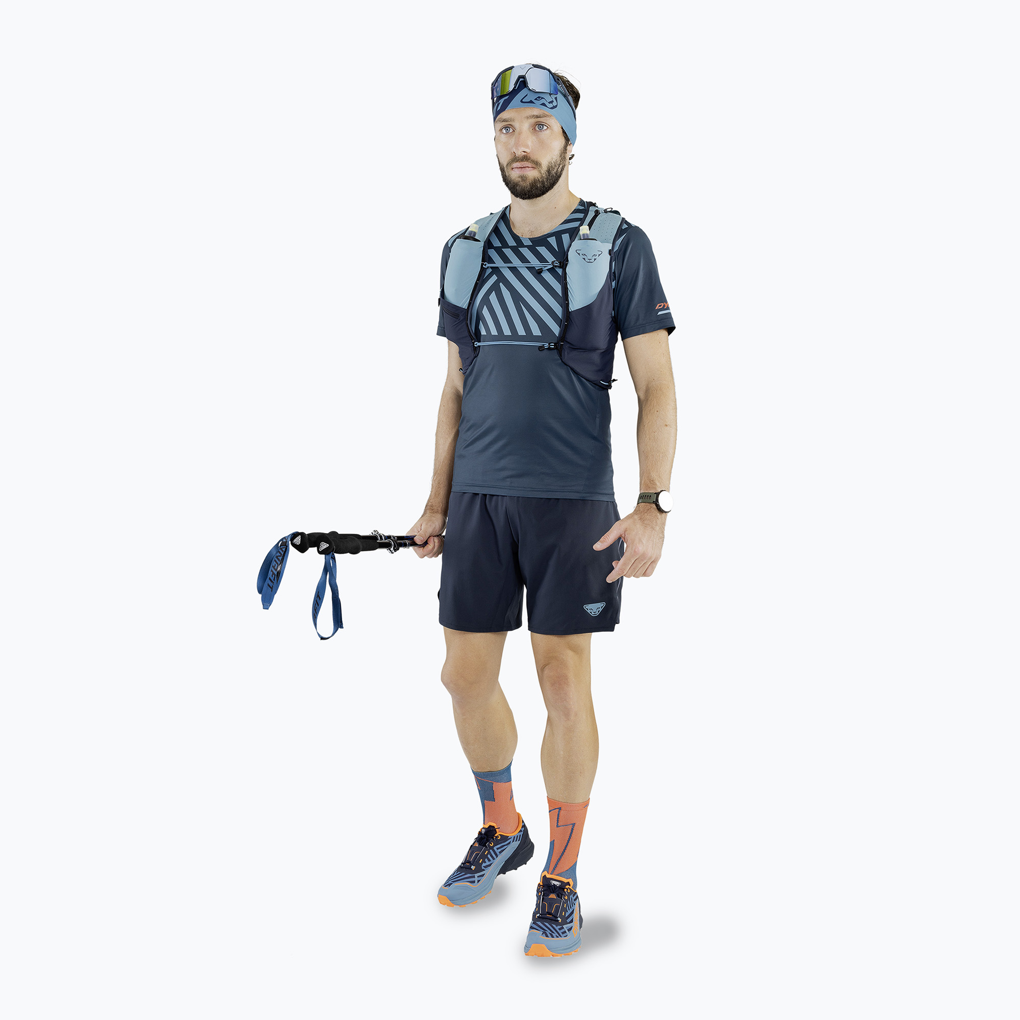 Pantaloni scurți de alergare pentru bărbați DYNAFIT Alpine blueberry/storm blue