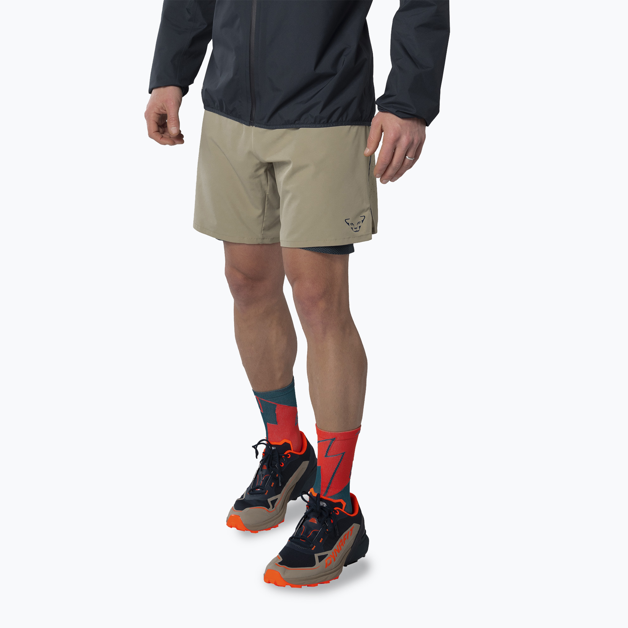 Pantaloni scurți de alergare pentru bărbați DYNAFIT Alpine Pro 2/1 rock khaki