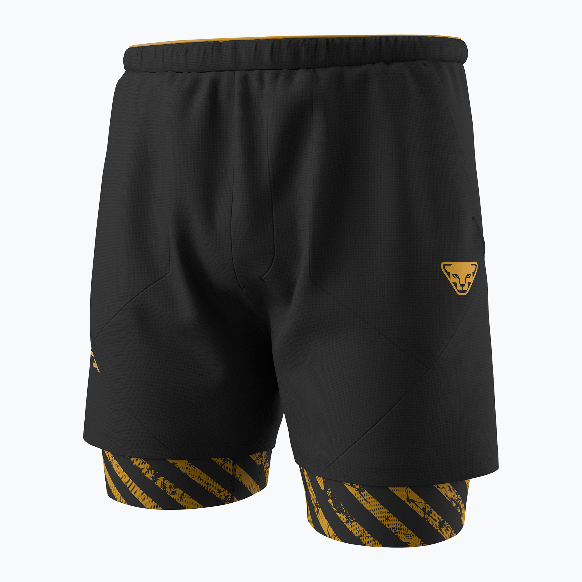Pantaloni scurți de alergare pentru bărbați DYNAFIT Trail 2IN1 black out tobacco (Trail 2IN1 08-0000071920)