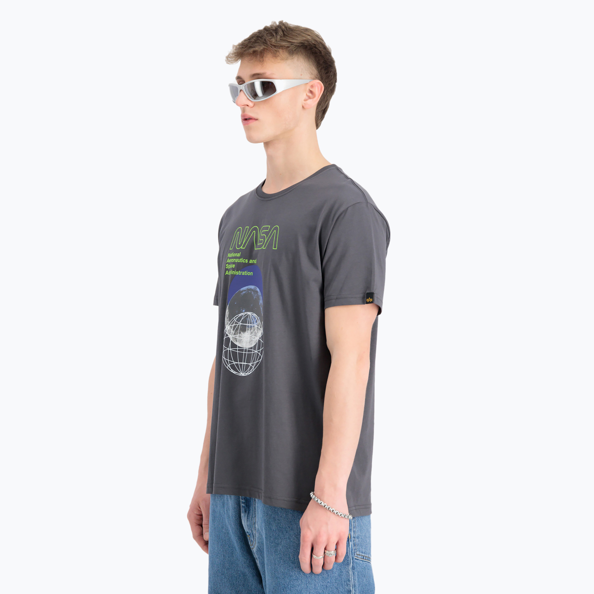 Tricou pentru bărbați Alpha Industries NASA Orbit T vintage grey (NASA Orbit T 1465106)