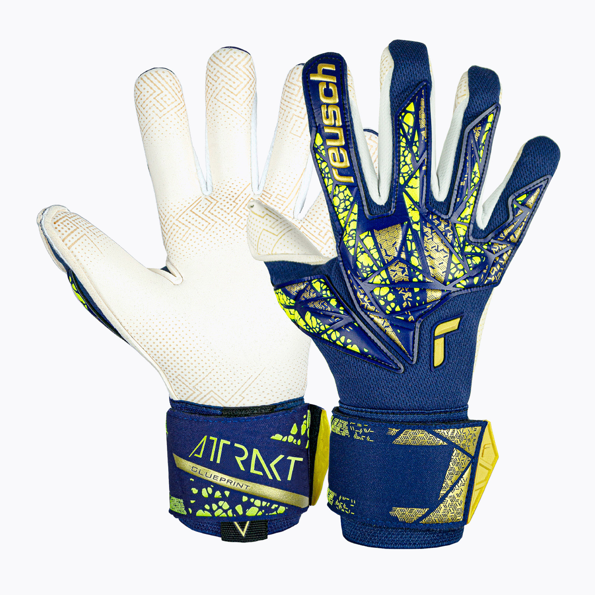 Mănuși de portar  Reusch Attrakt Gold X GluePrint premium blue/gold