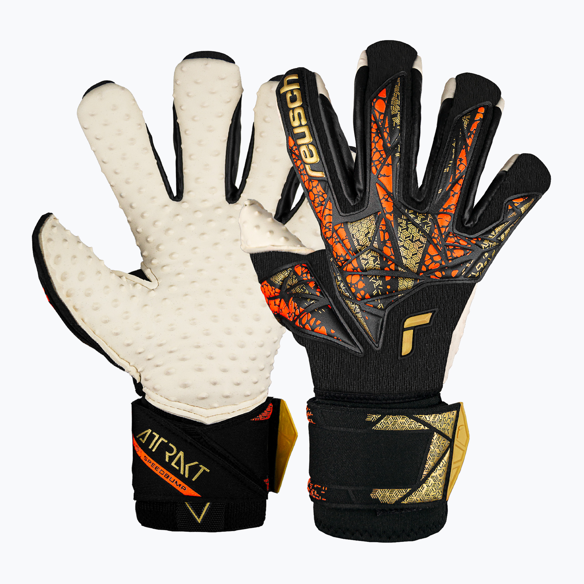Mănuși de portar Reusch Attrakt SpeedBump Ortho-Tec black/gold/orange