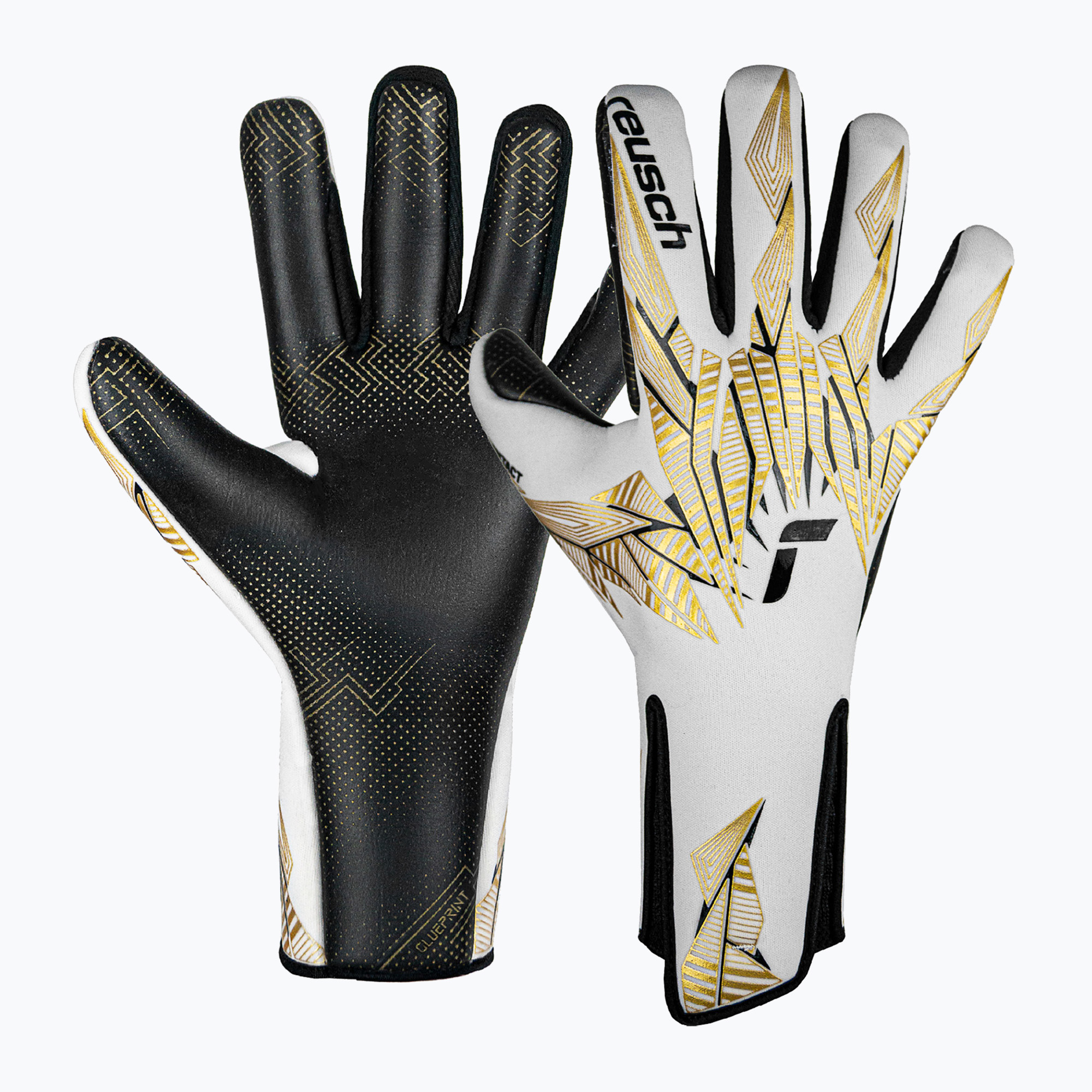 Mănuși de portar Reusch Pure Contact Gold X GluePrint Strapless white/gold/black