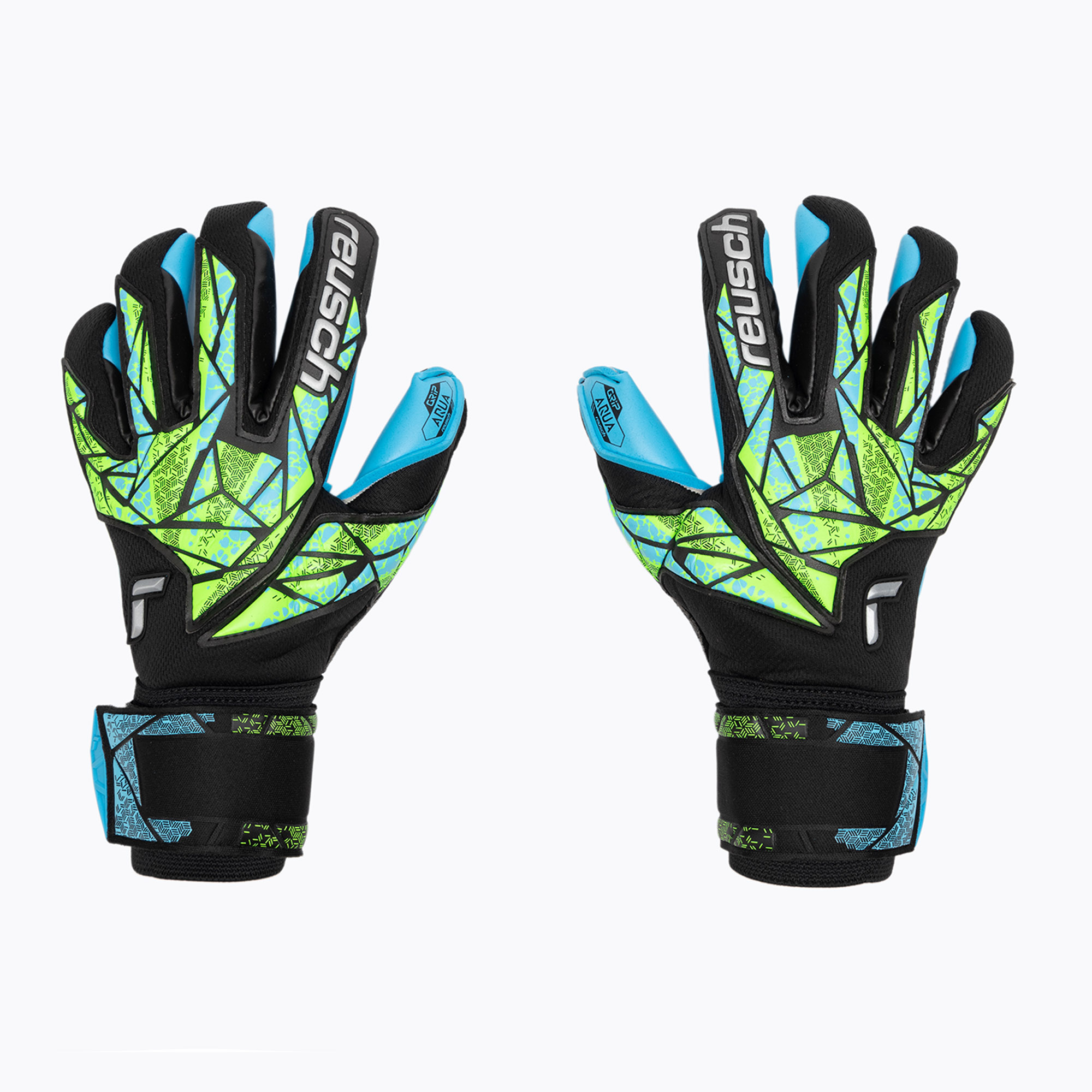 Mănuși de portar Reusch Attrakt Aqua black/fluo lime/aqua
