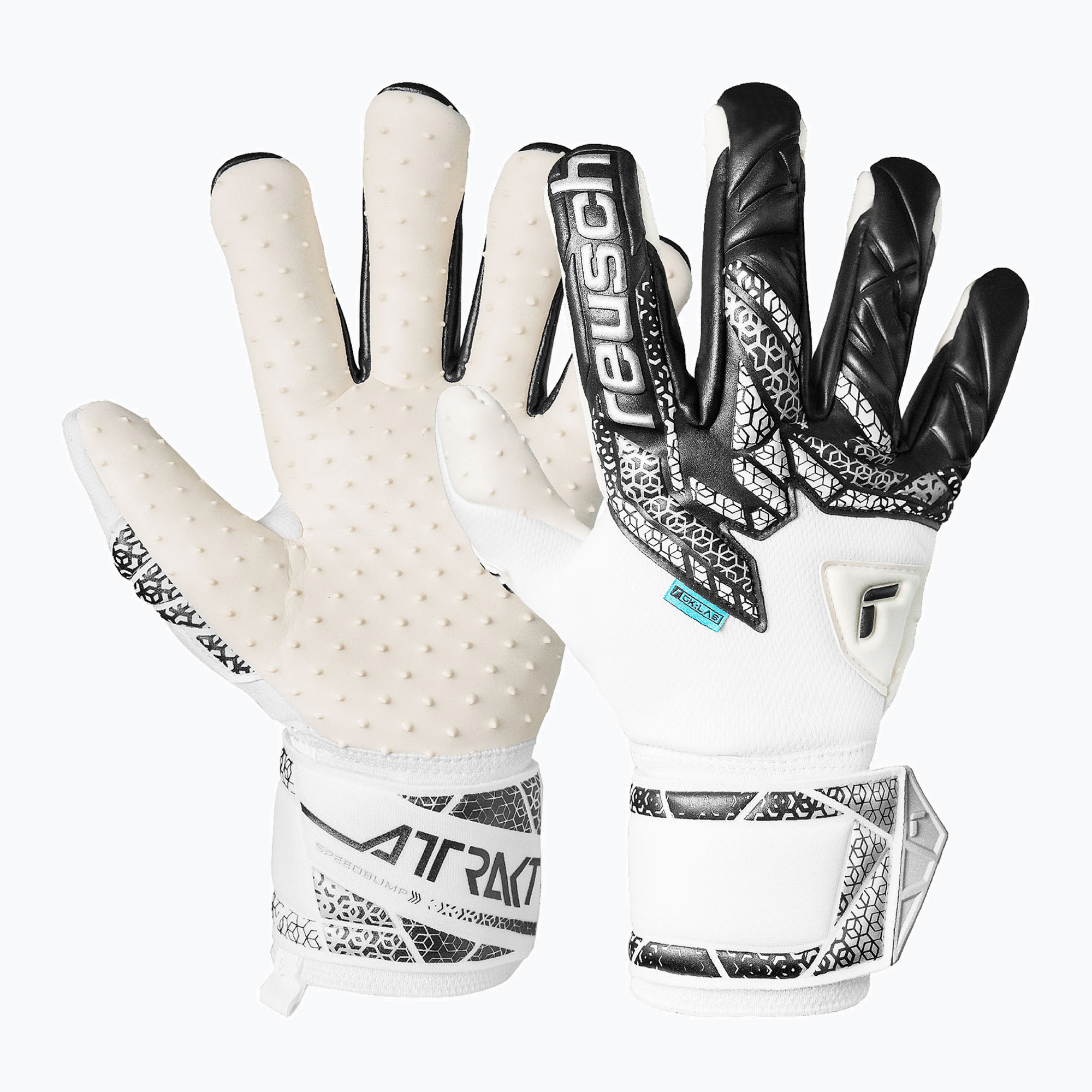 Mănuși de portar  Reusch Attrakt SpeedBump white/silver/black (Attrakt SpeedBump 5570039-1125)