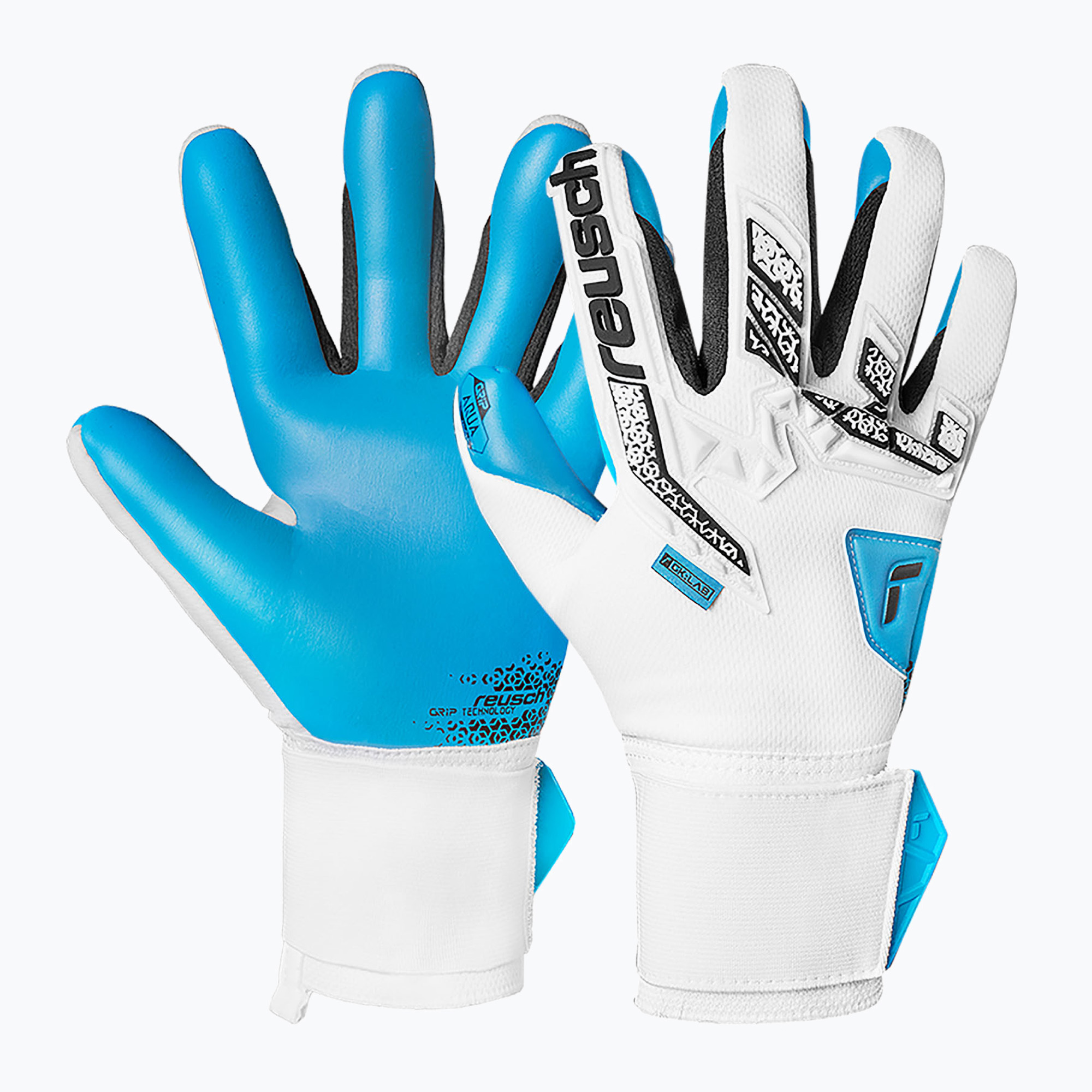 Mănuși de portar Reusch Attrakt Freegel Aqua white/black/aqua blue (Attrakt Freegel Aqua 5570439-1126)