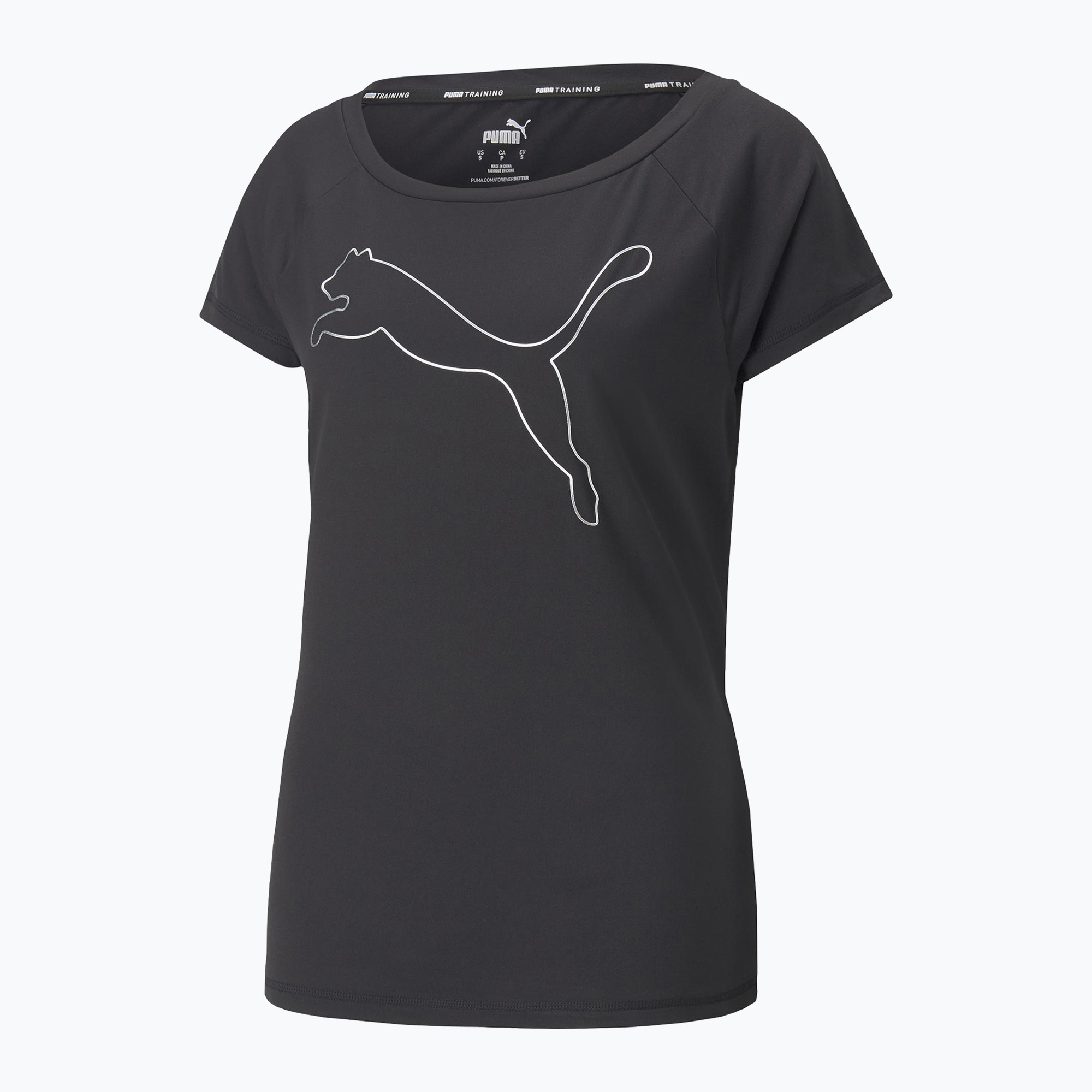 Tricou de antrenament pentru femei PUMA Train Favorite Jersey Cat negru 522420 01 (Train Favorite Jersey Cat 522420 01)