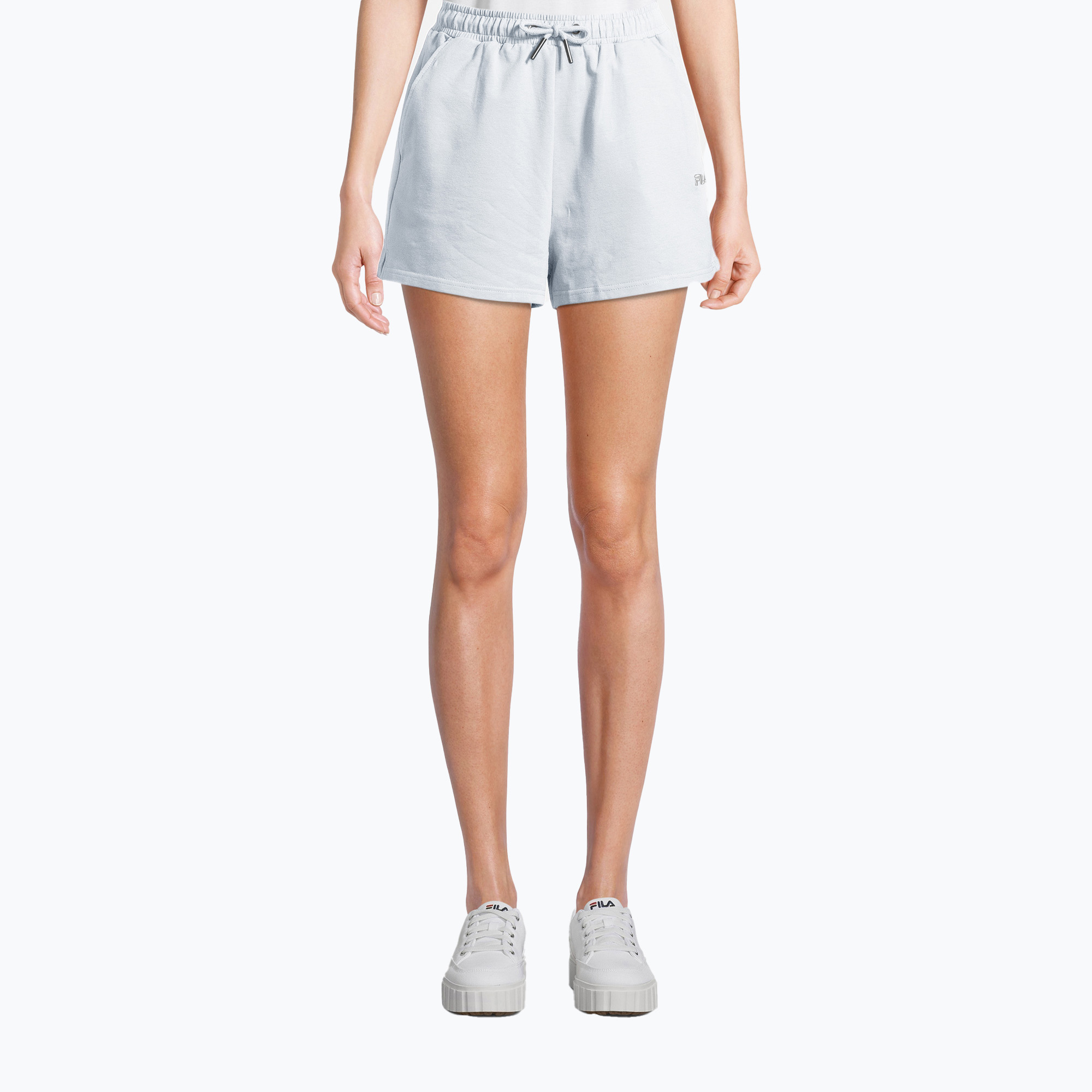 Pantaloni scurți cu talie înaltă FILA Brandenburg pentru femei, alb strălucitor (Brandenburg High Waist FAW0453)