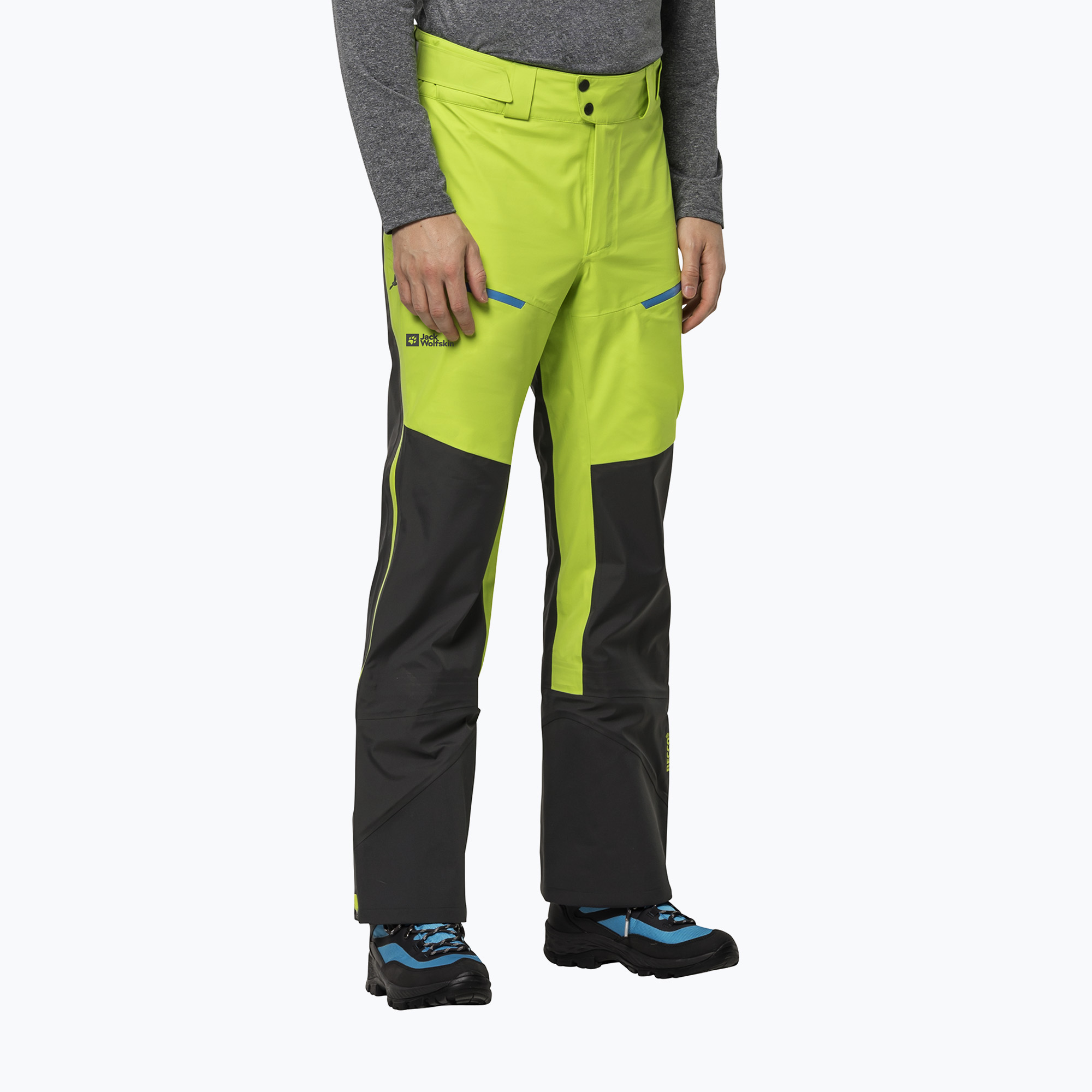 Pantaloni de schi Alpspitze 3L pentru bărbați Jack Wolfskin verde/negru 1115191
