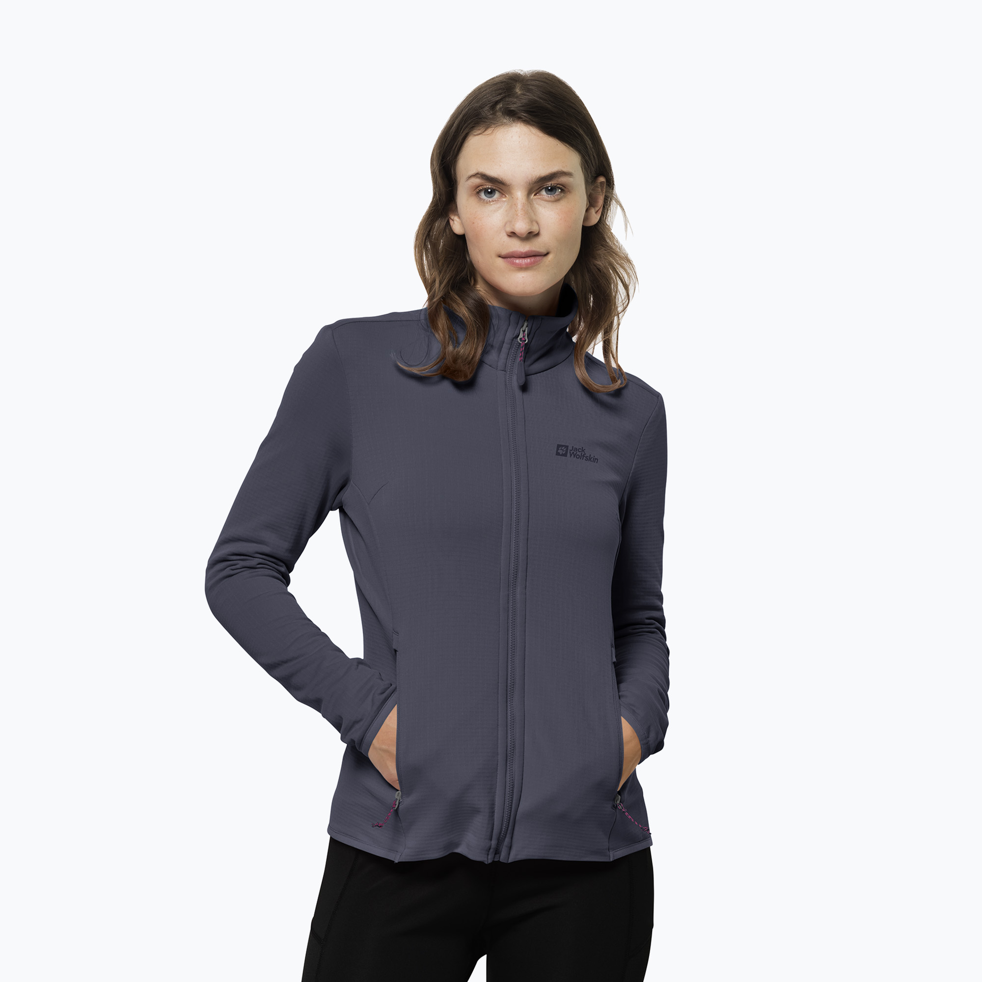 Bluză de trekking pentru femei Jack Wolfskin Peak Grid Fleece gri 1710351