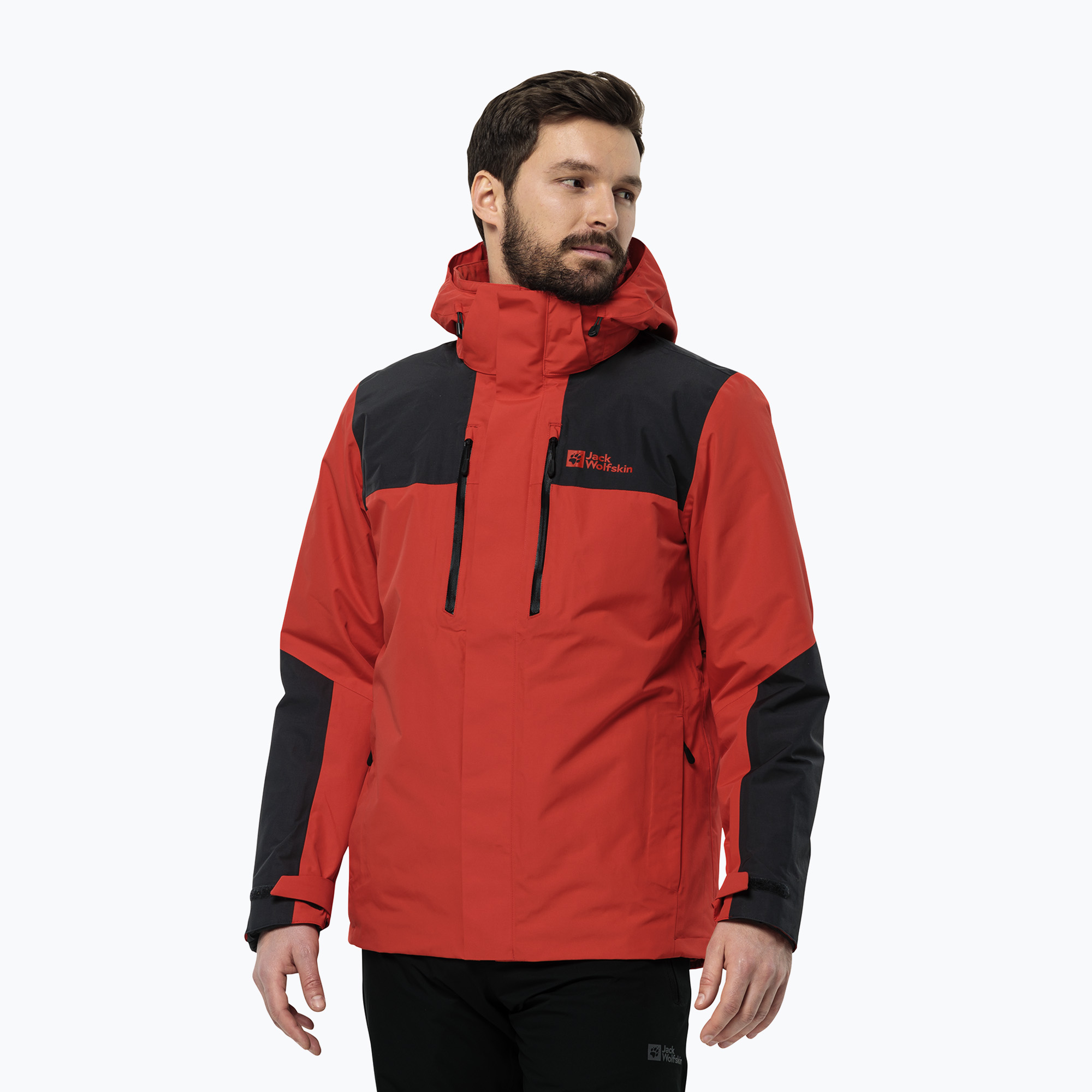 Jack Wolfskin jachetă de ploaie Jasper 3in1 roșu puternic pentru bărbați Jack Wolfskin (Jasper 3in1 1115261)