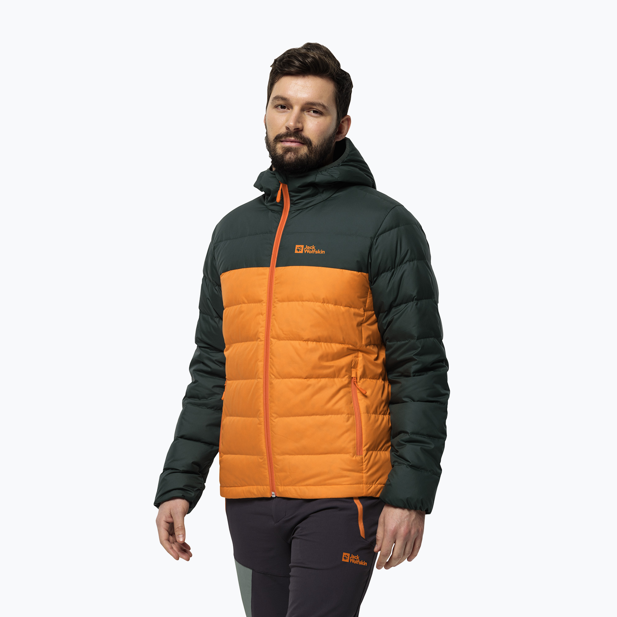 Jack Wolfskin Ather Down Hoody jachetă de ploaie Dragon Fire pentru bărbați (Ather Down Hoody 1207671)