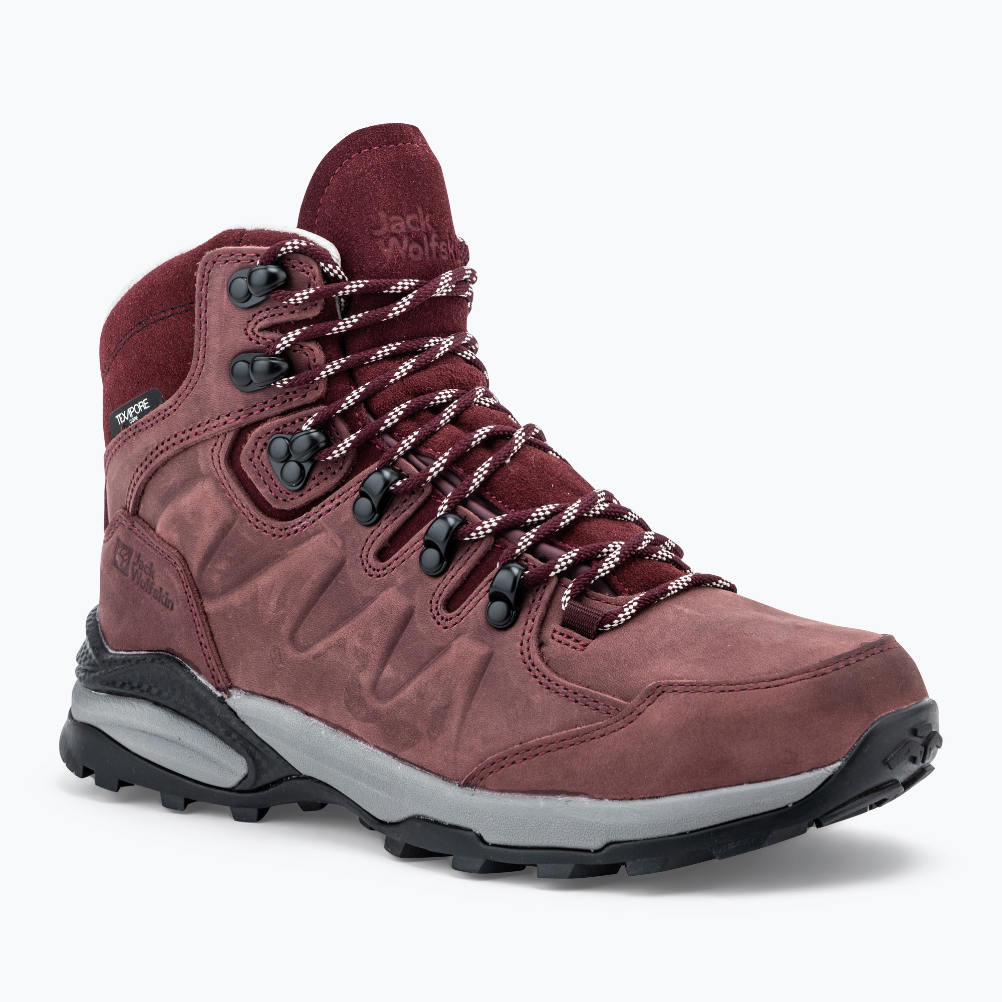 Încălțăminte de trekking pentru femei Jack Wolfskin Refugio Prime Texapore Mid dark maroon (Refugio Prime Texapore Mid 4059701_2866)