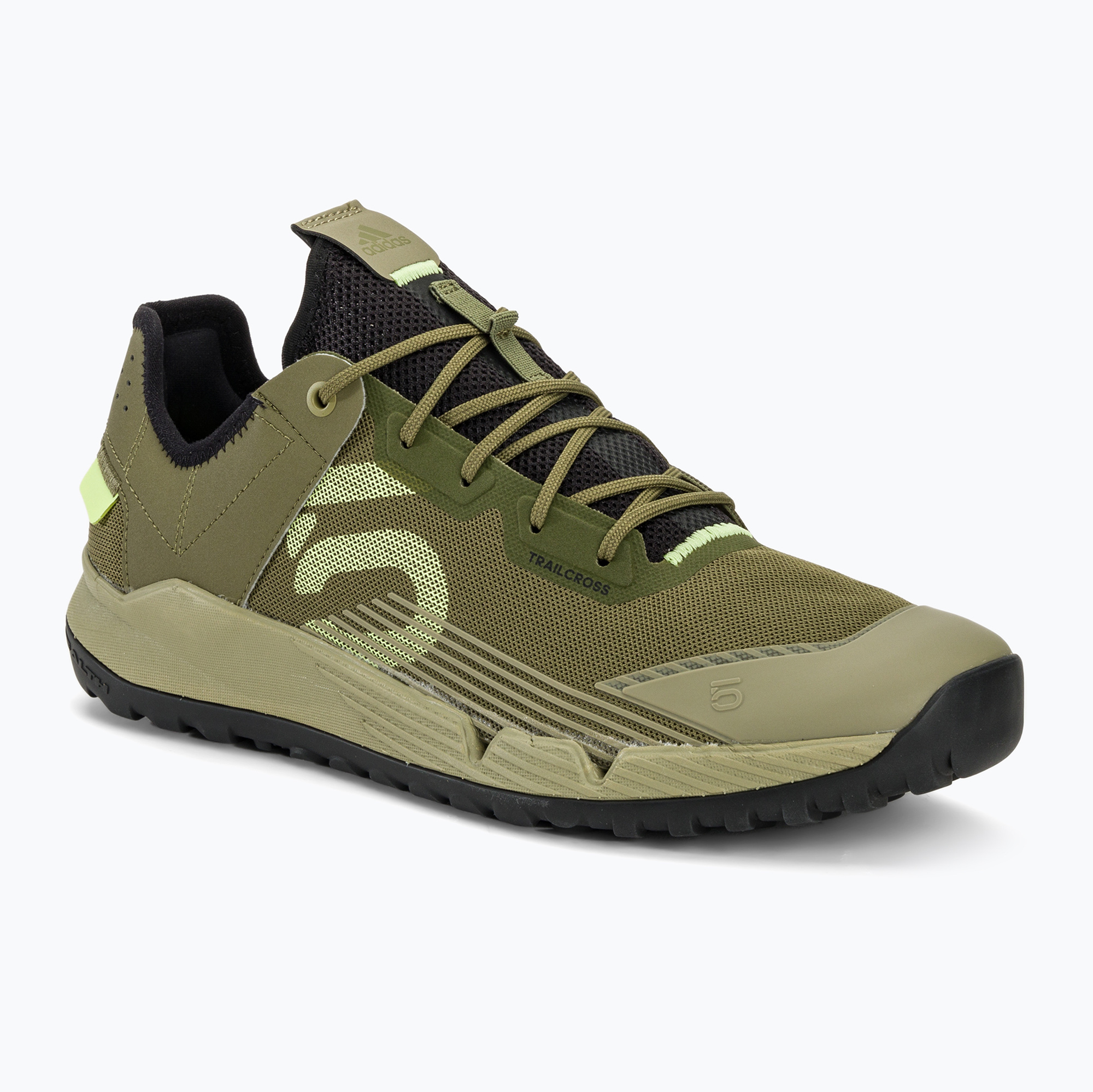 Încălțăminte de ciclism platformă pentru bărbați adidas FIVE TEN Trailcross LT focus olive/pulse lime/orbit green (Trailcross LT GY5124)