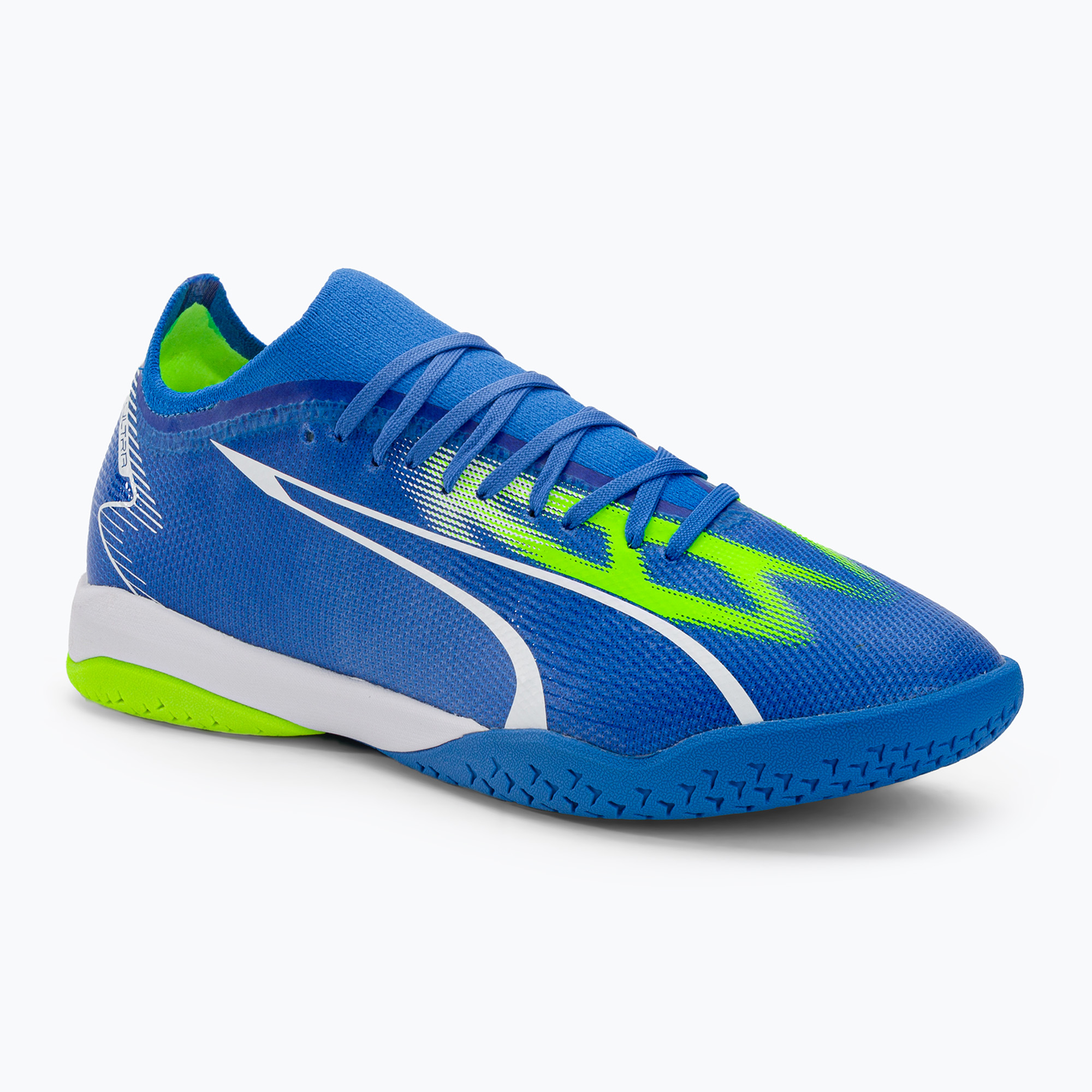 Ghete de fotbal PUMA Ultra Match IT pentru bărbați ultra blue/puma white/pro green (Ultra Match It 107522 03)