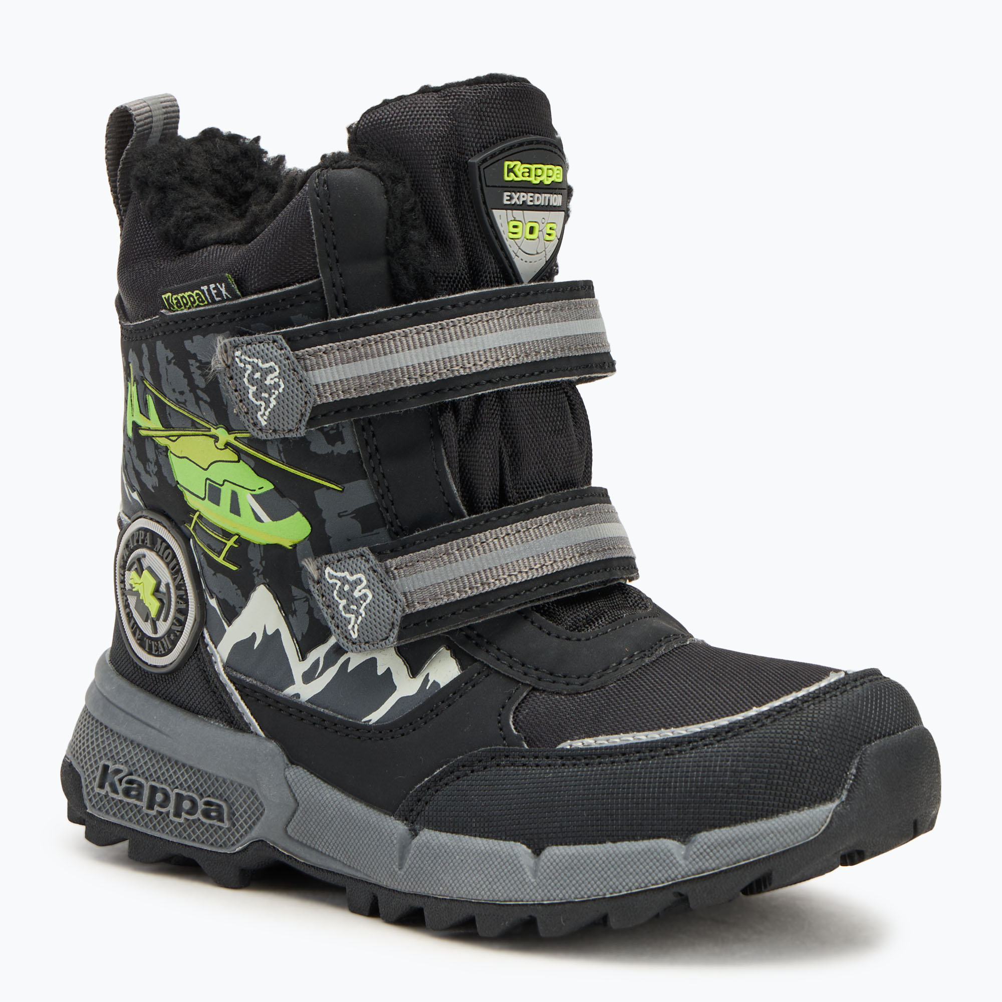 Ghete de zăpadă pentru copii Kappa Mountres Tex black/lime (Mountres Tex 261046K-1133)