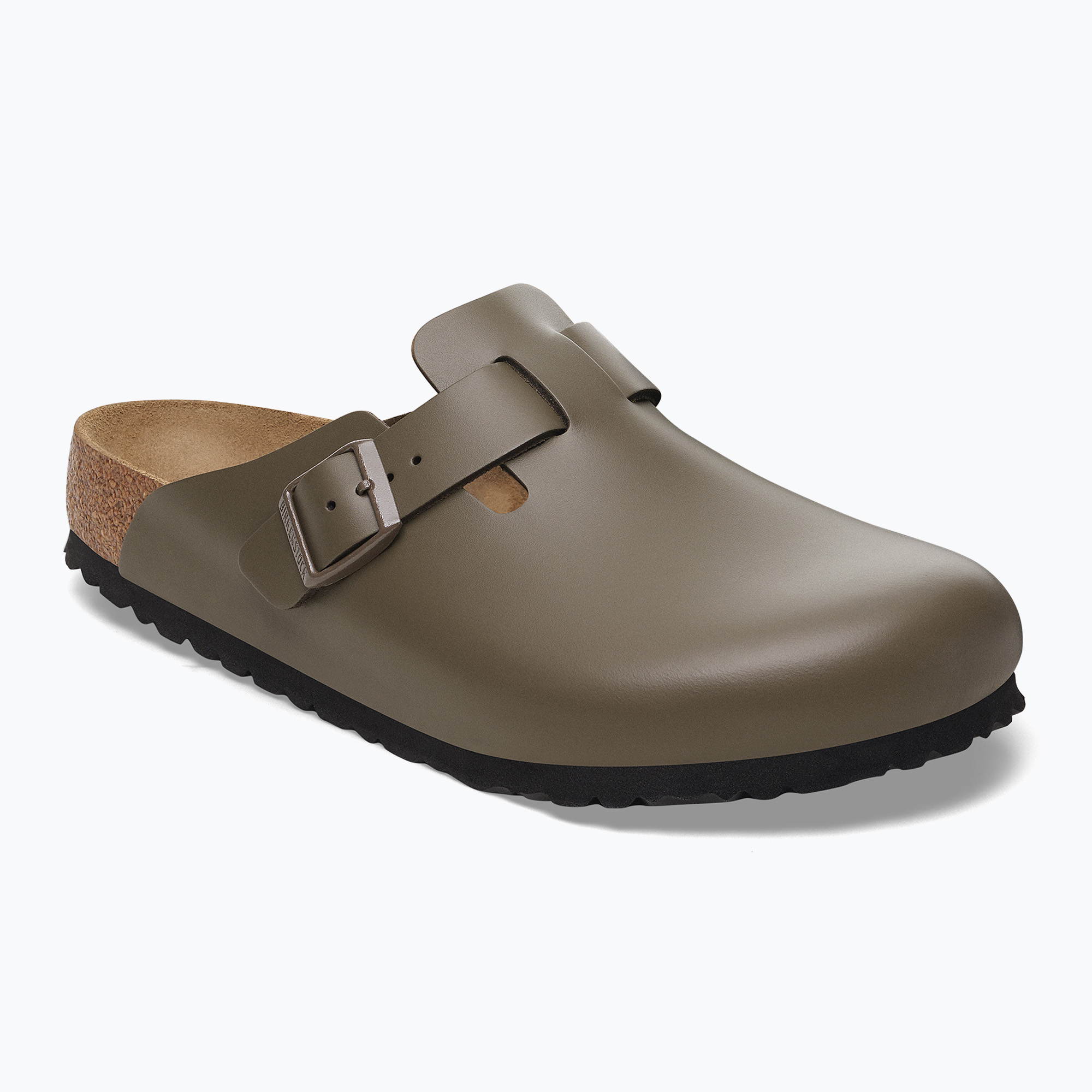 PapuciBIRKENSTOCK Boston NL Regular smooth leather concrete gray (Boston NL Regular 1029079)